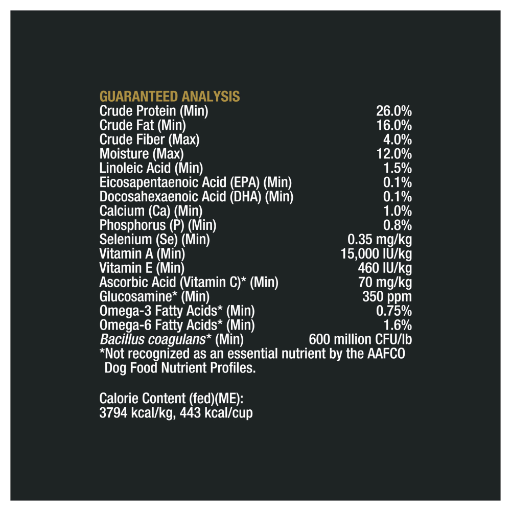 Purina Pro Plan AdvantEDGE Digestive Support+ Salmon & Oat Meal Formula Adult Dry Dog Food - guaranteed analysis