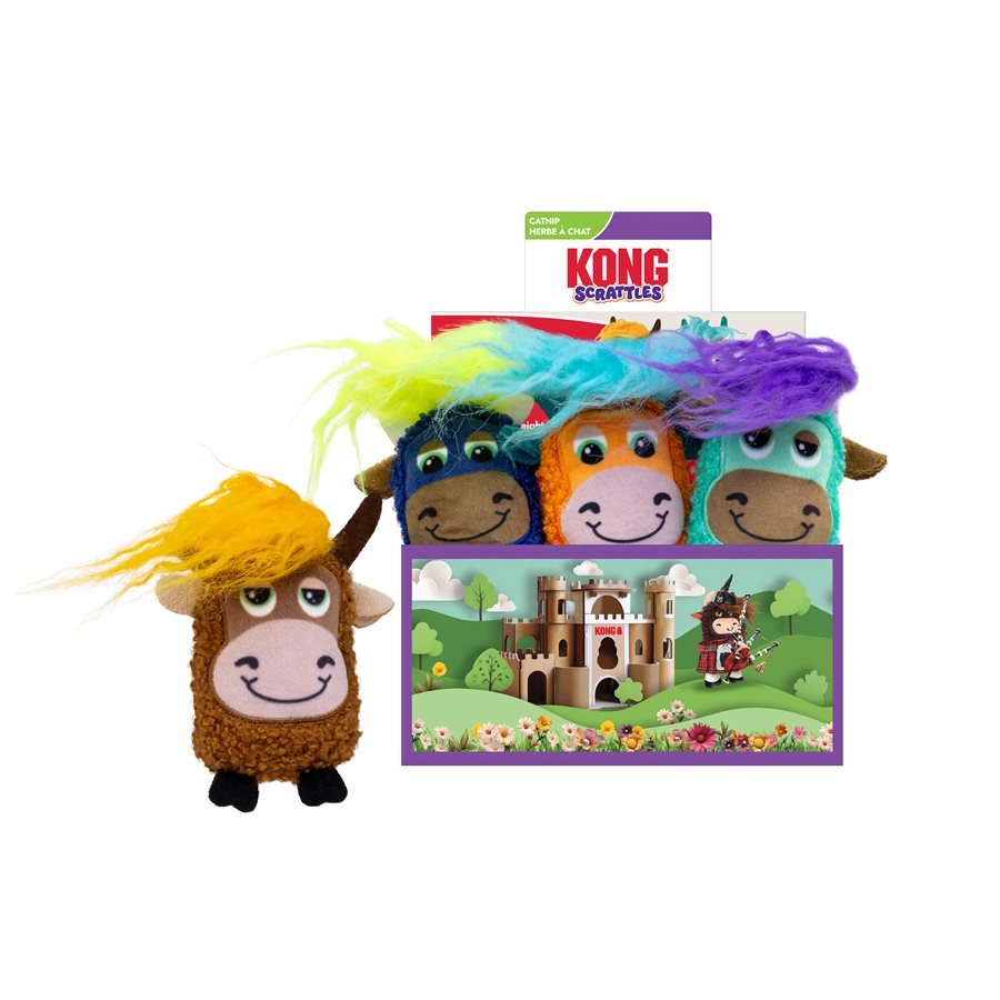 Kong Cat Scrattles Highland Cow Assorted