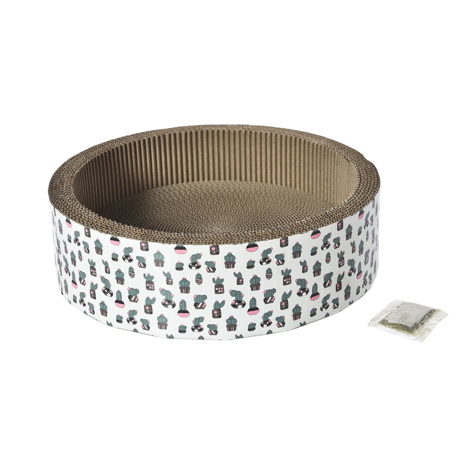 Bud-Z Cat Scratch Box Round With Catnip Cactus Cat