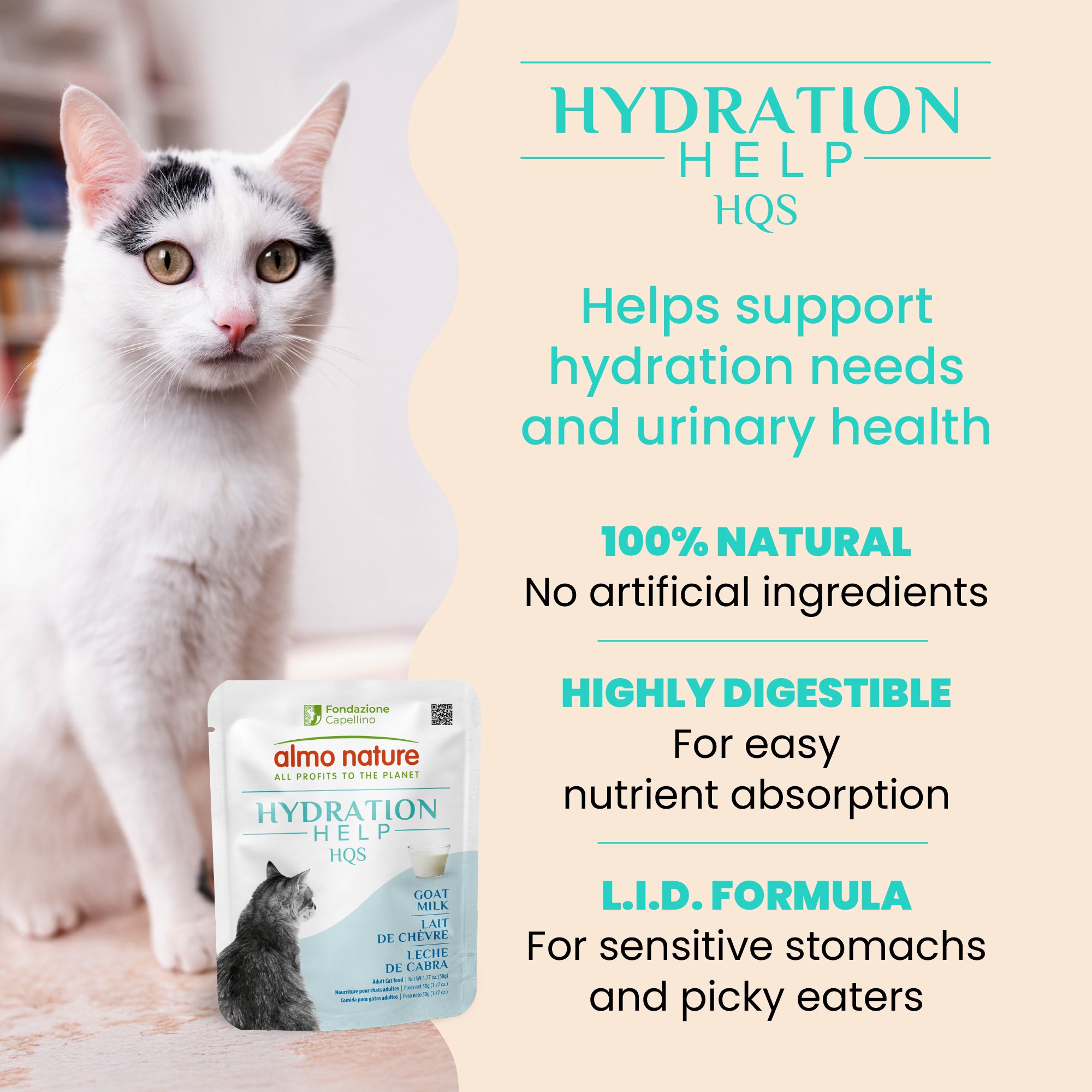 Almo Nature HQS Hydration Help Goat Milk Recipe for Cats