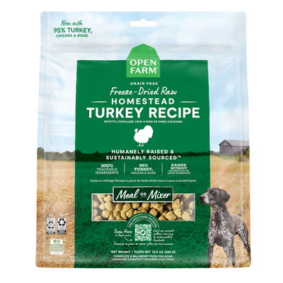 Open Farm Dog Food Homestead Turkey Freeze Dried Raw  Dog Food  | PetMax Canada