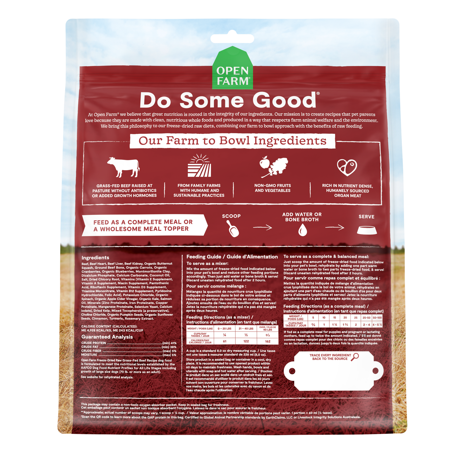 Open Farm Dog Food Grass Fed Beef Freeze Dried Raw  Dog Food  | PetMax Canada