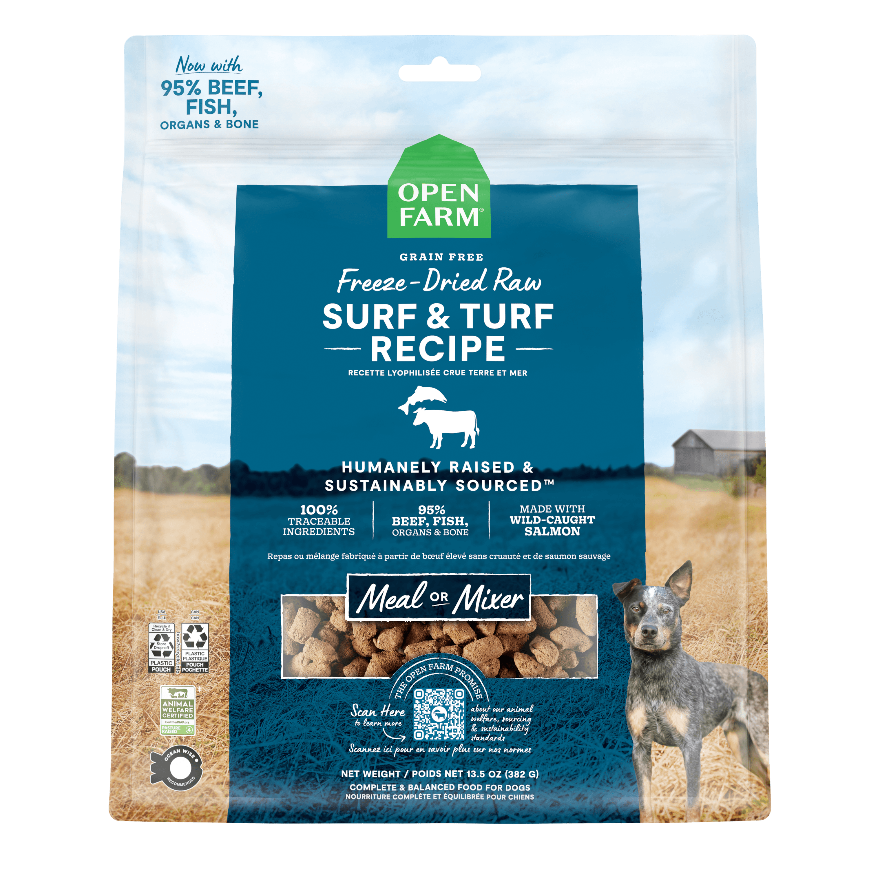 Open Farm Dog Food Surf & Turf Freeze Dried Raw - 99g - Dog Food - Open Farm - PetMax Canada