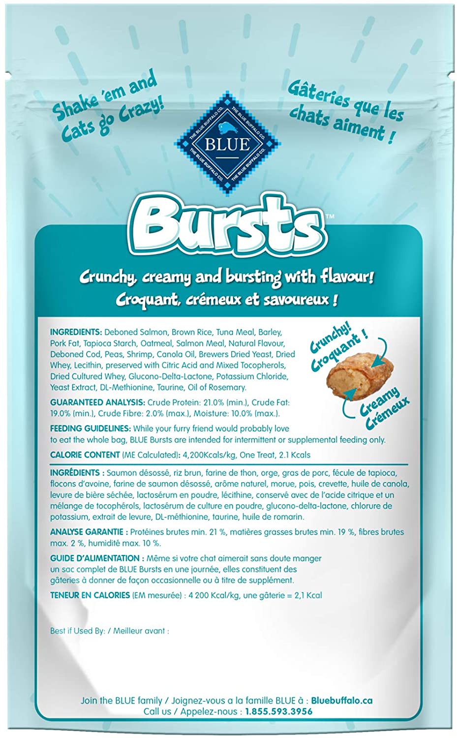 Blue Buffalo Bursts Crunchy Cat Treats Seafood Flavour - Image 3 - Blue Buffalo - PetMax Canada