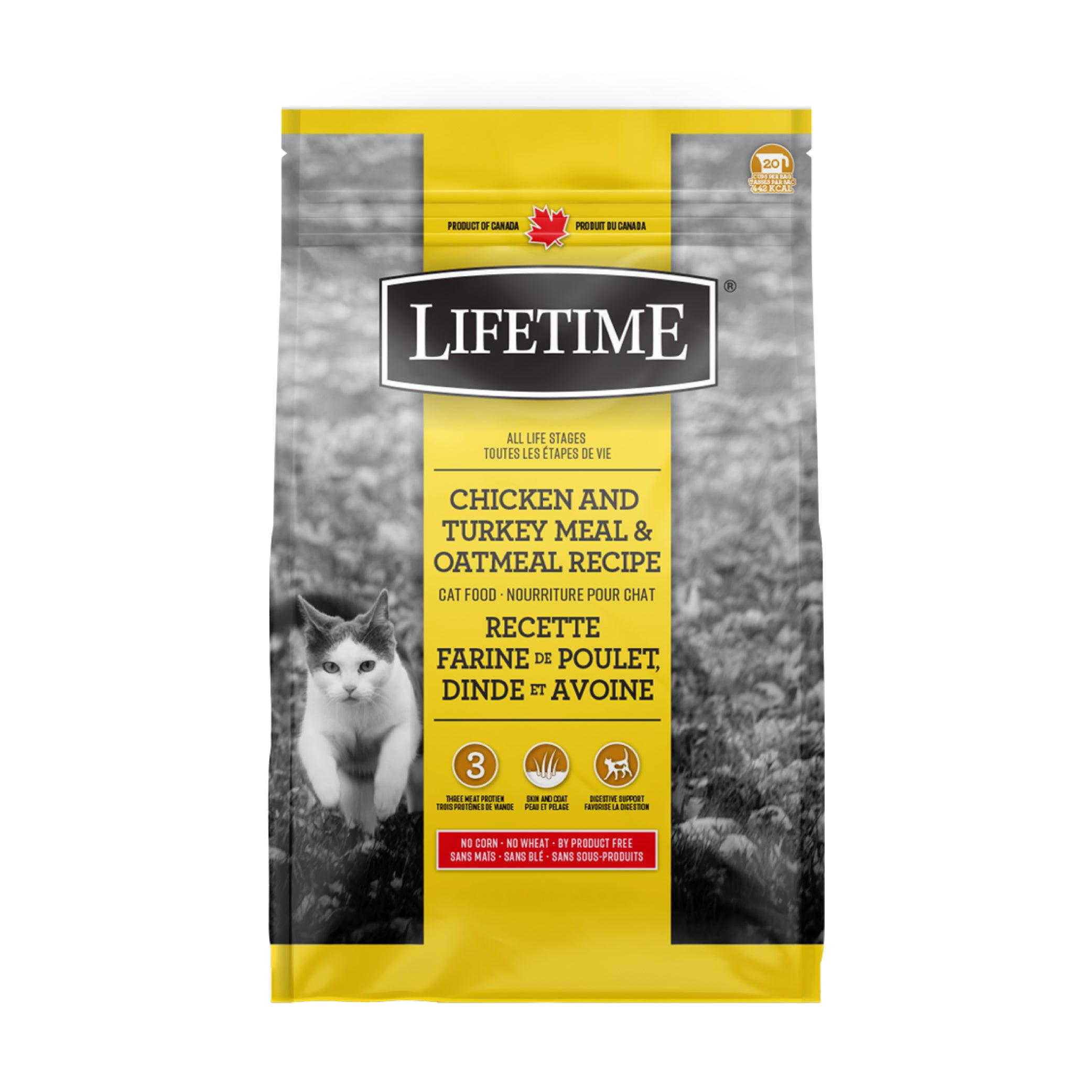 Nourriture pour chats Lifetime Poulet, dinde et flocons d'avoine