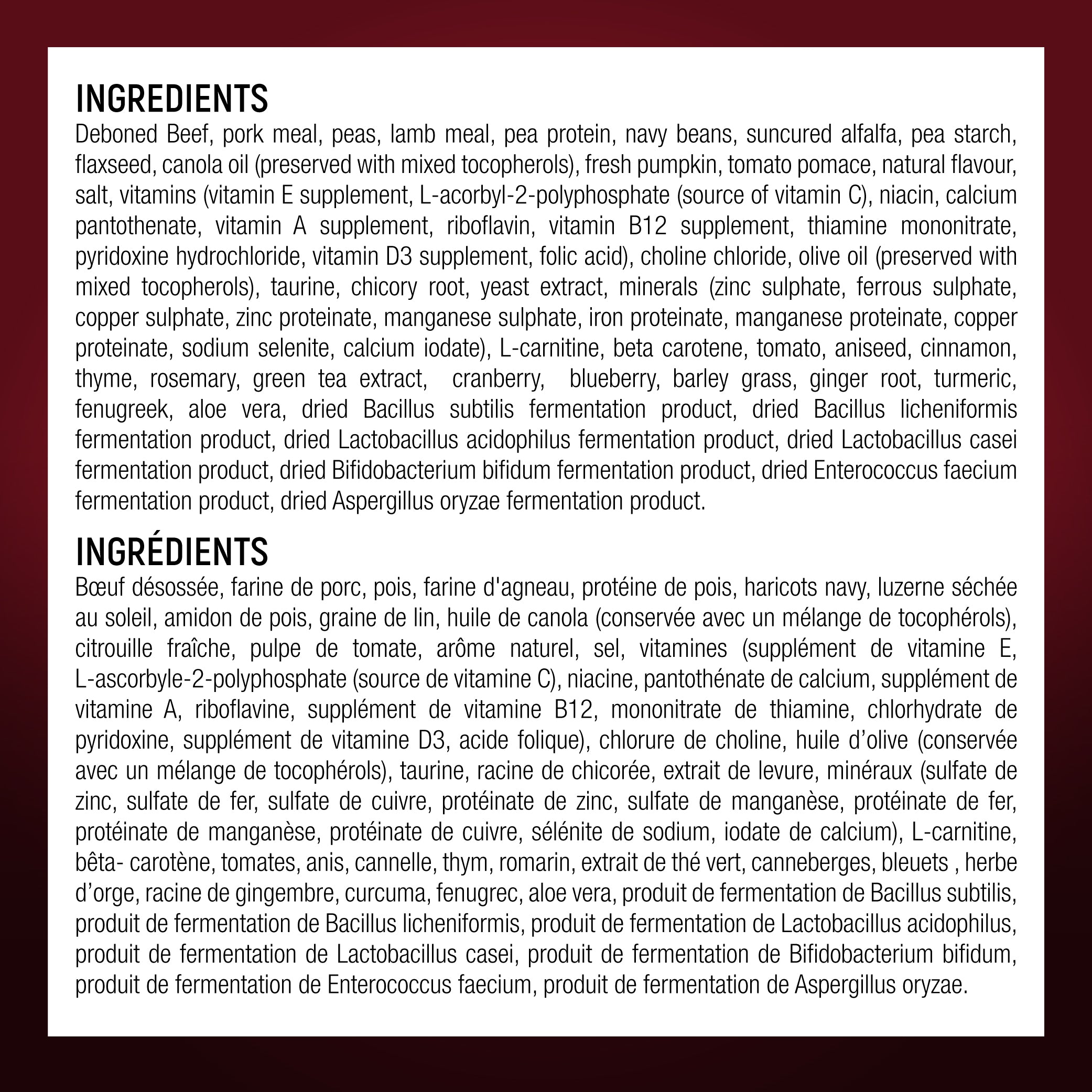 Wholesome Blend Nourriture pour chiens Poids santé Recette de bœuf et de citrouille