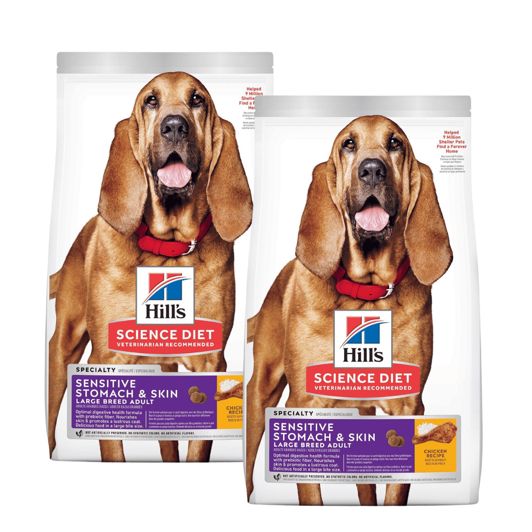 Hill's Science Diet Adult Sensitive Stomach & Skin Large Breed Dry Dog Food, Chicken Recipe 2 Pack