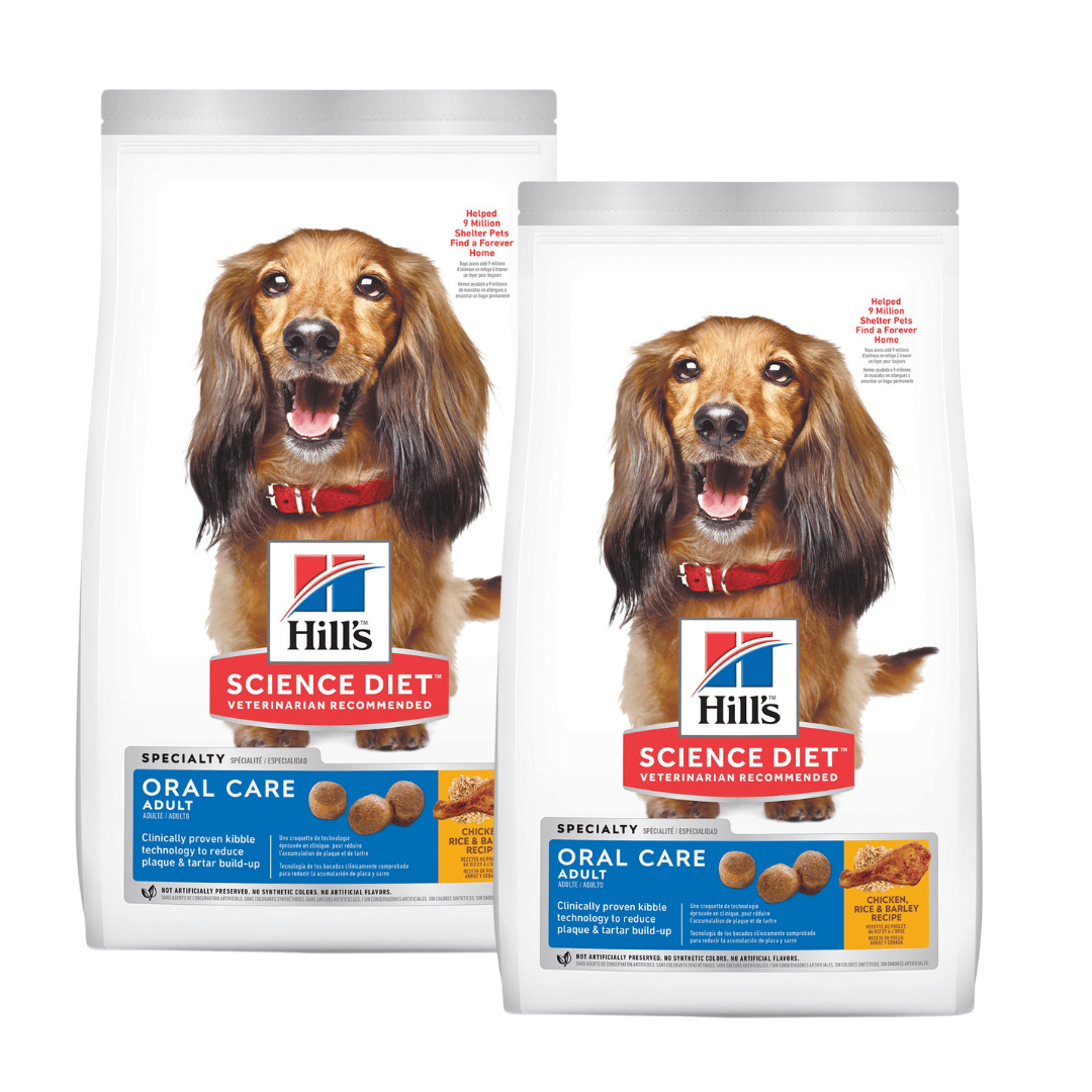 Hill's Science Diet Adult Oral Care Chicken, Rice & Barley Recipe Dry Dog Food 2 Pack