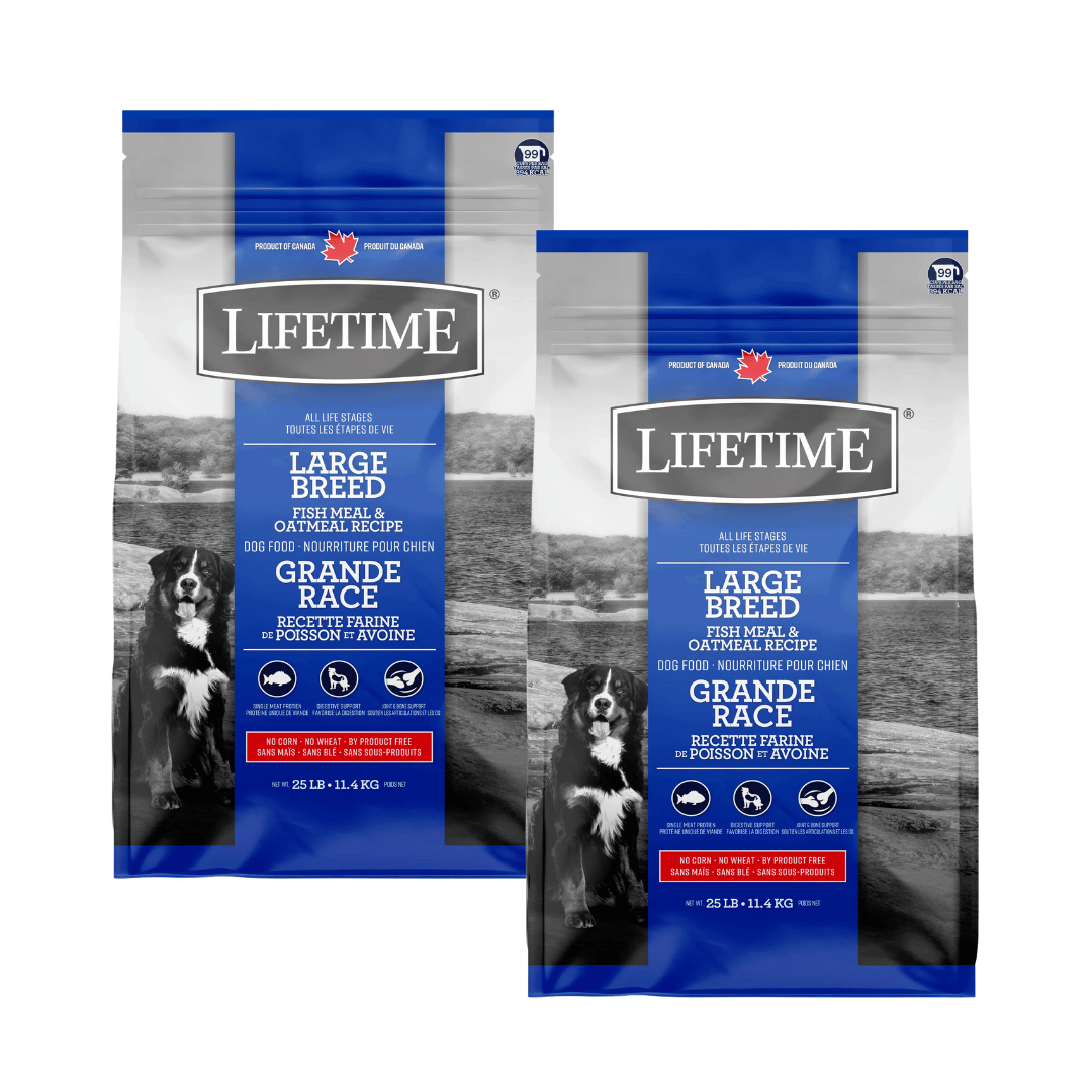 Lifetime All Life Stages Nourriture pour chiens de grandes races Farine de poisson et flocons d'avoine