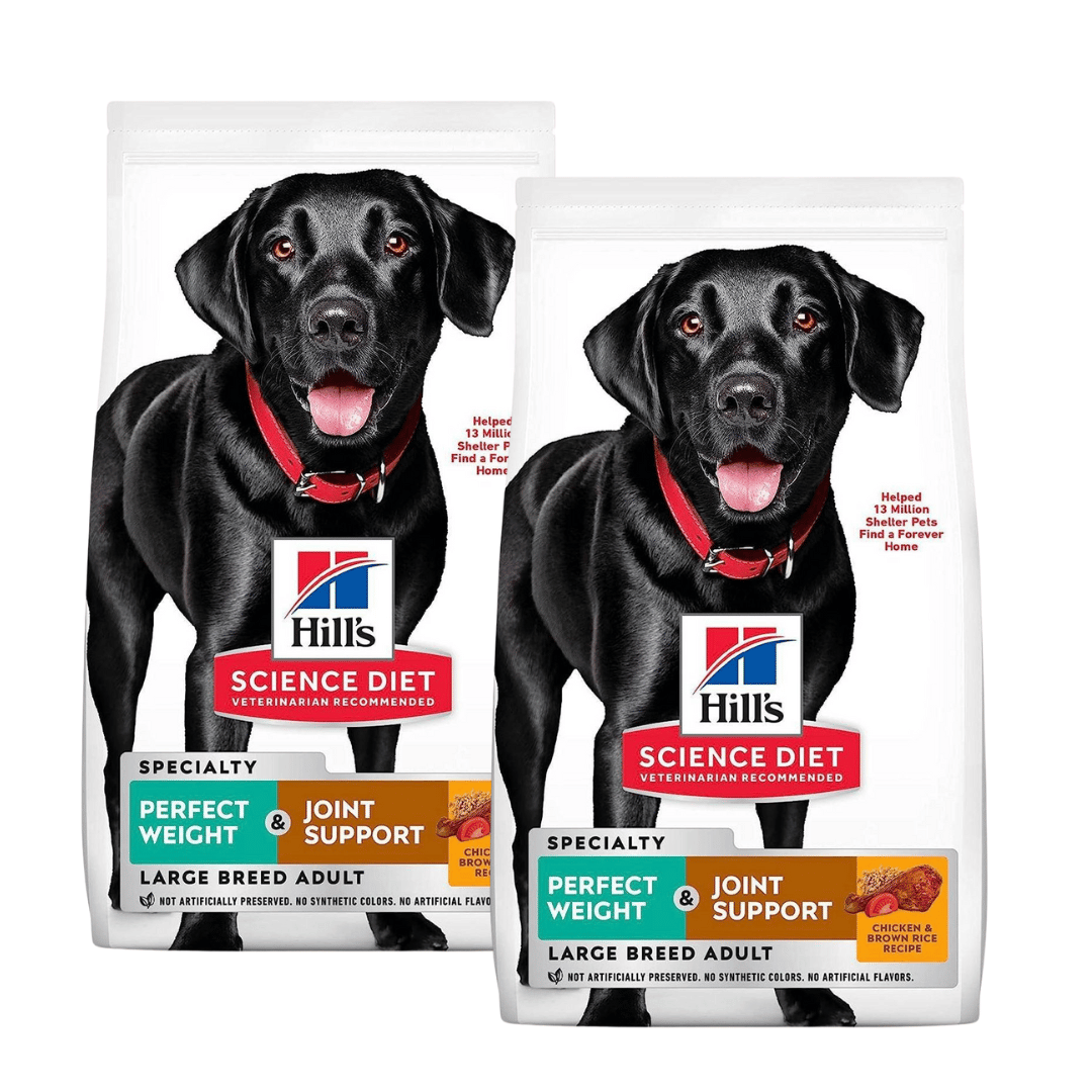Hill's Science Diet Adult Perfect Weight & Joint Support Large Breed Dry Dog Food, Chicken Recipe 2 Pack