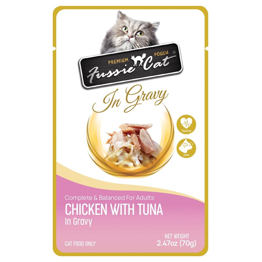 Fussie Cat Pouch Premium Chicken W/Tuna In Gravy