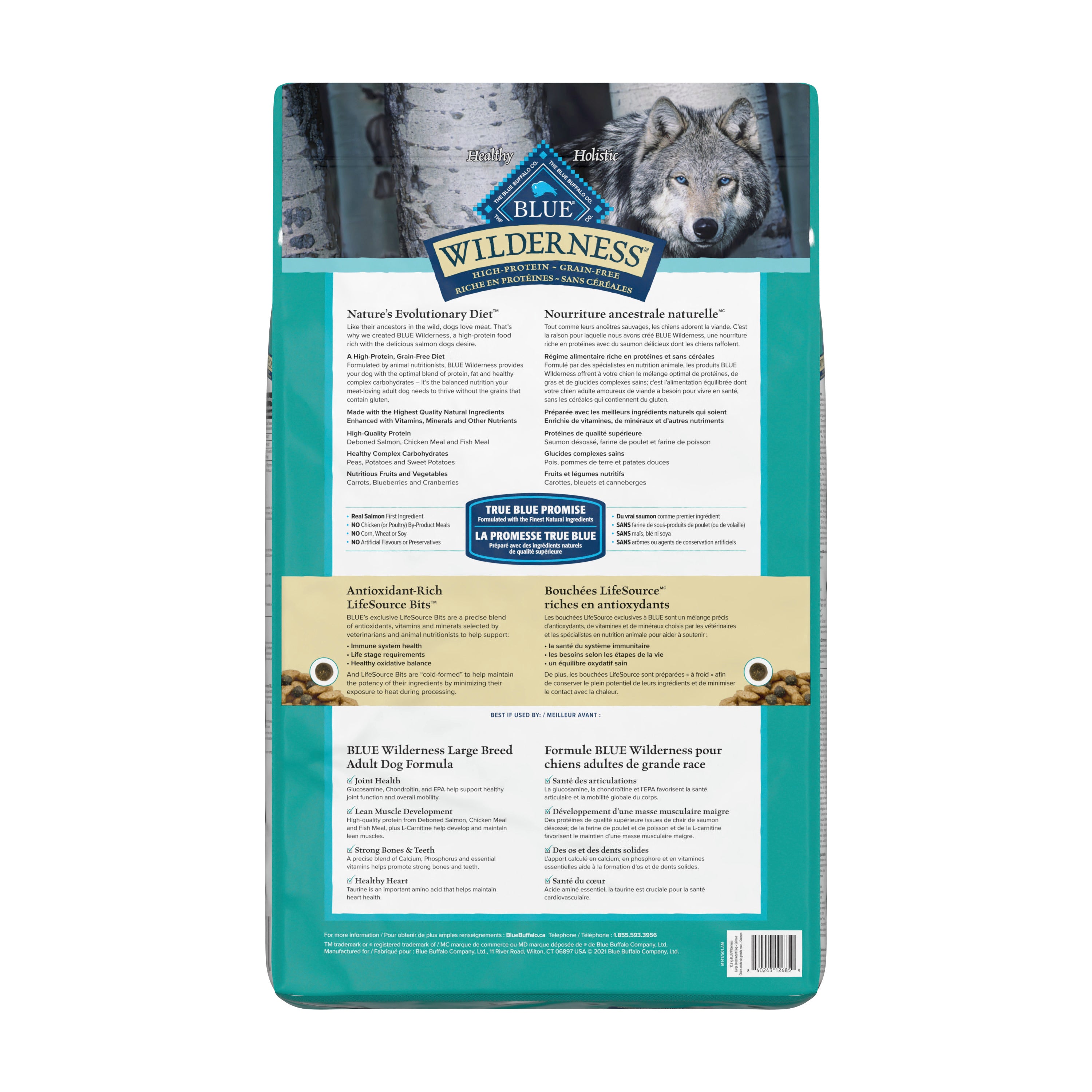 Blue Buffalo Wilderness Dog Food Large Breed Salmon - Image 2 - Blue Buffalo - PetMax Canada