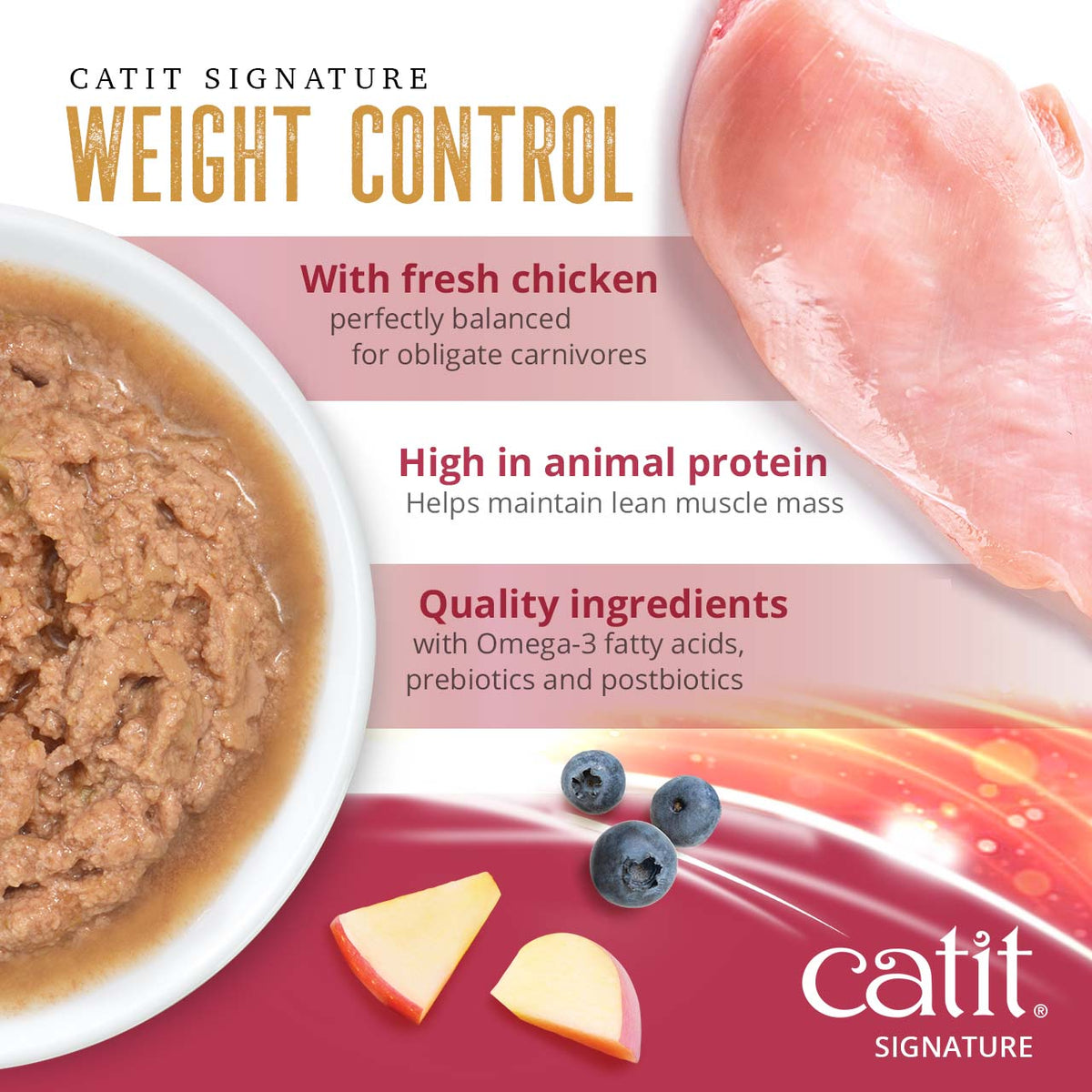 Catit Signature Weight Control Chicken Pâté in Bone Broth Wet Cat Food - Fresh Chicken and High Animal Protein Benefits - PetMax Canada