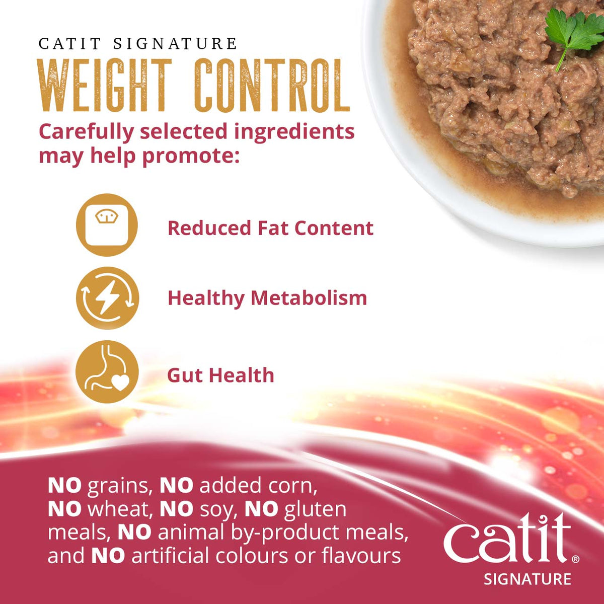 Catit Signature Weight Control Chicken Pâté in Bone Broth Wet Cat Food - Reduced Fat, Healthy Metabolism and Gut Health - PetMax Canada