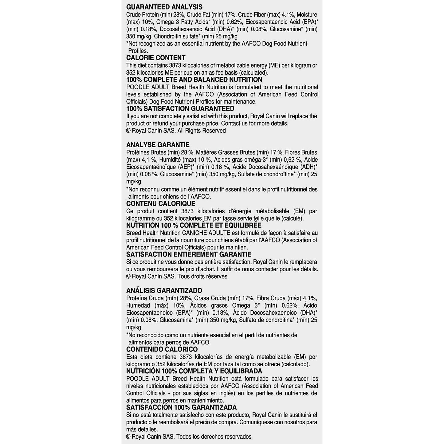 Royal Canin Breed Health Nutrition Poodle Adult Dry Dog Food Dog Food | PetMax Canada