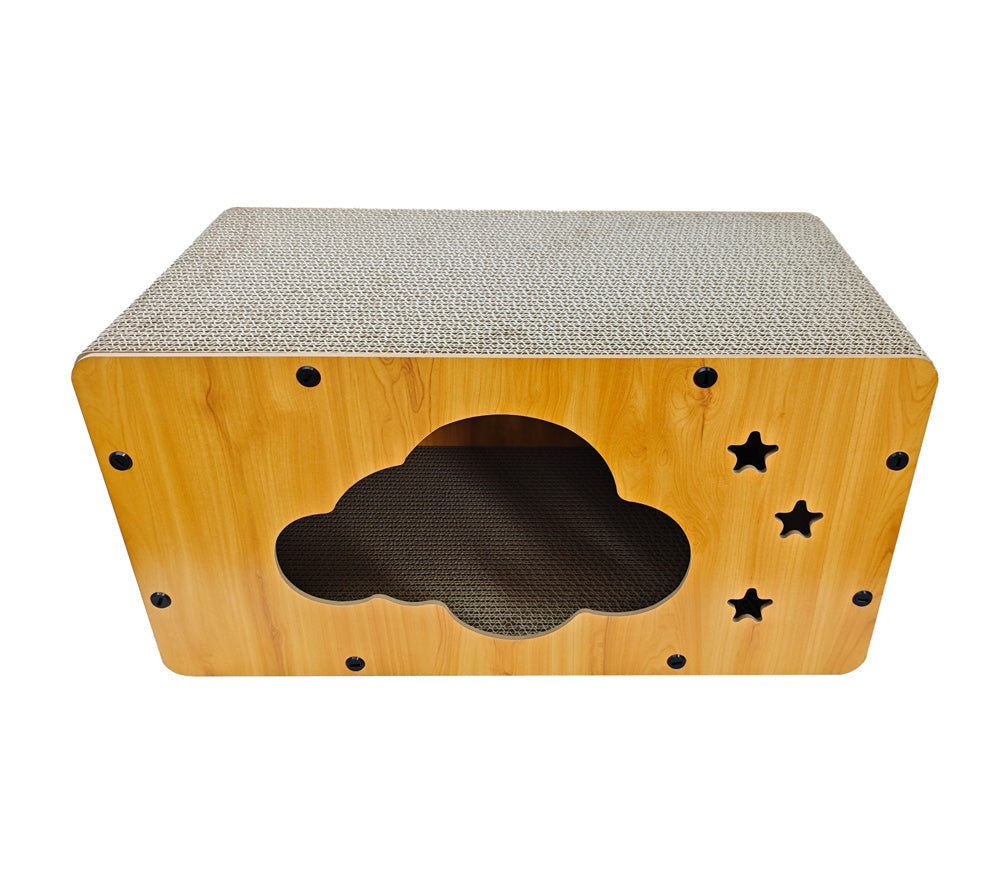 Simon's Corrugated Luxe Cat Chateau Scratcher with Catnip - Scratching Products - Simon's - PetMax Canada