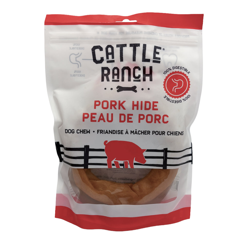 Burgham Cattle Ranch Porkhide Pressed Ring Dog Chews - Dog Chews - Burgham - PetMax Canada