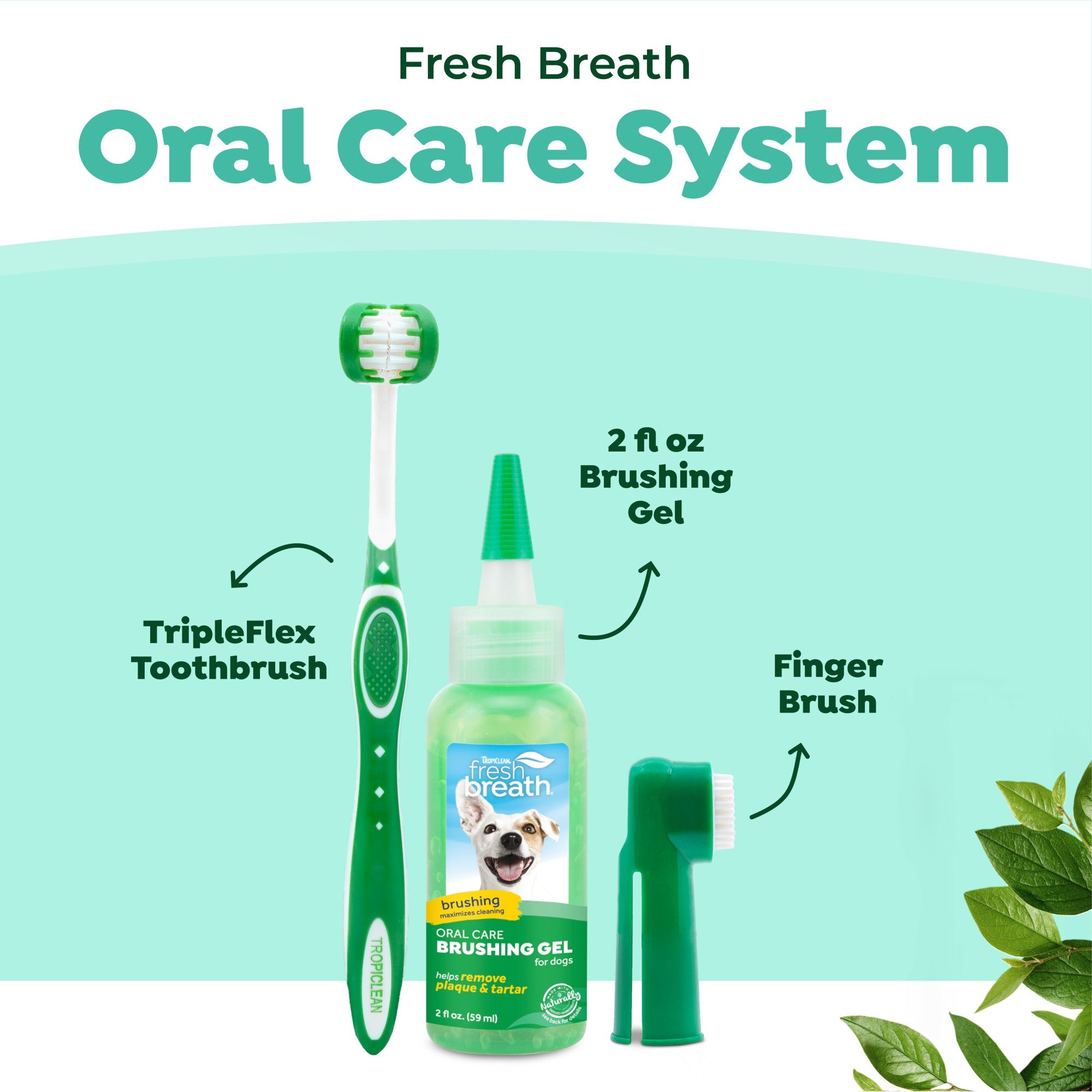TropiClean Fresh Breath Plaque & Tartar Control Kit for Dogs