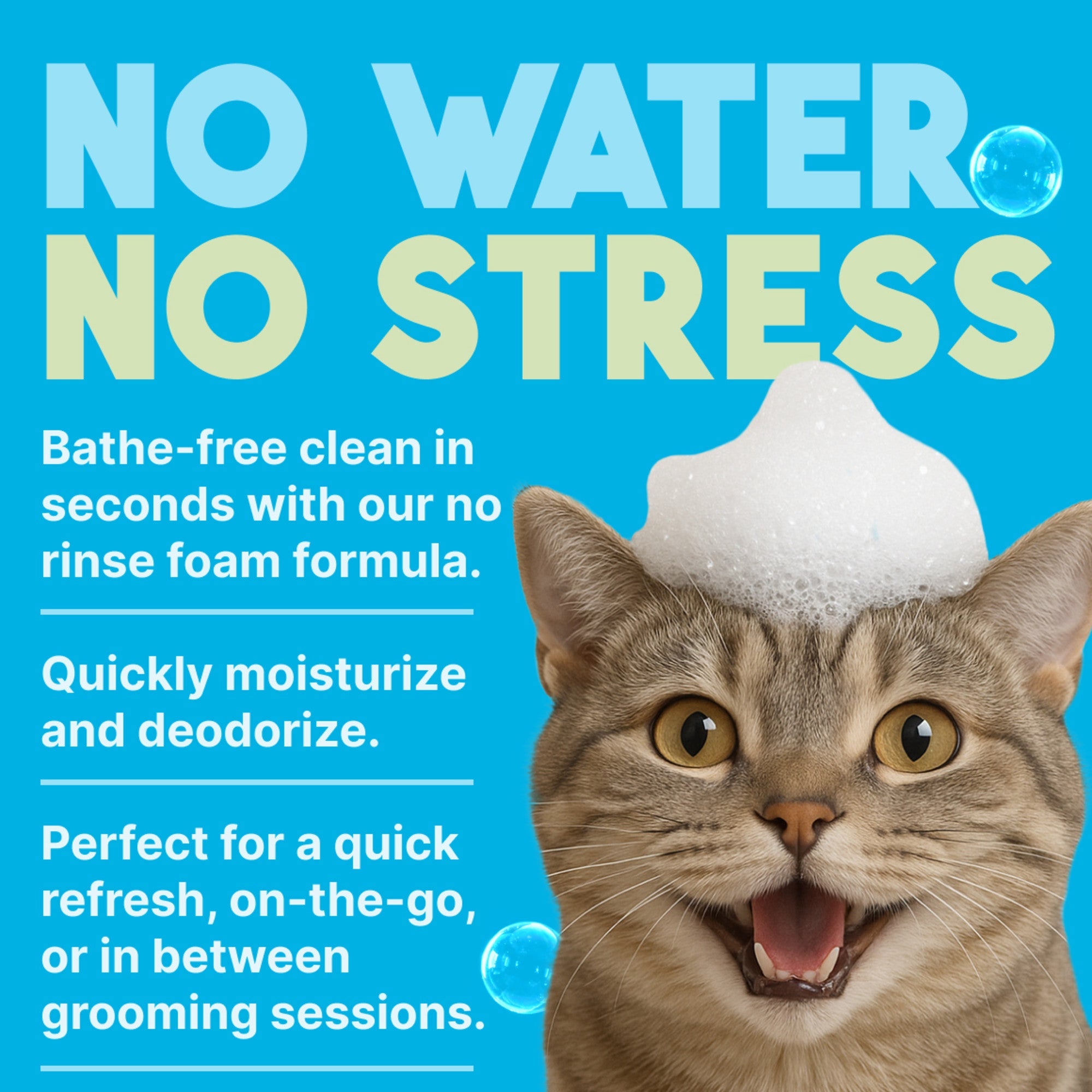 Shampoing réducteur de squames sans eau pour chat Tropiclean