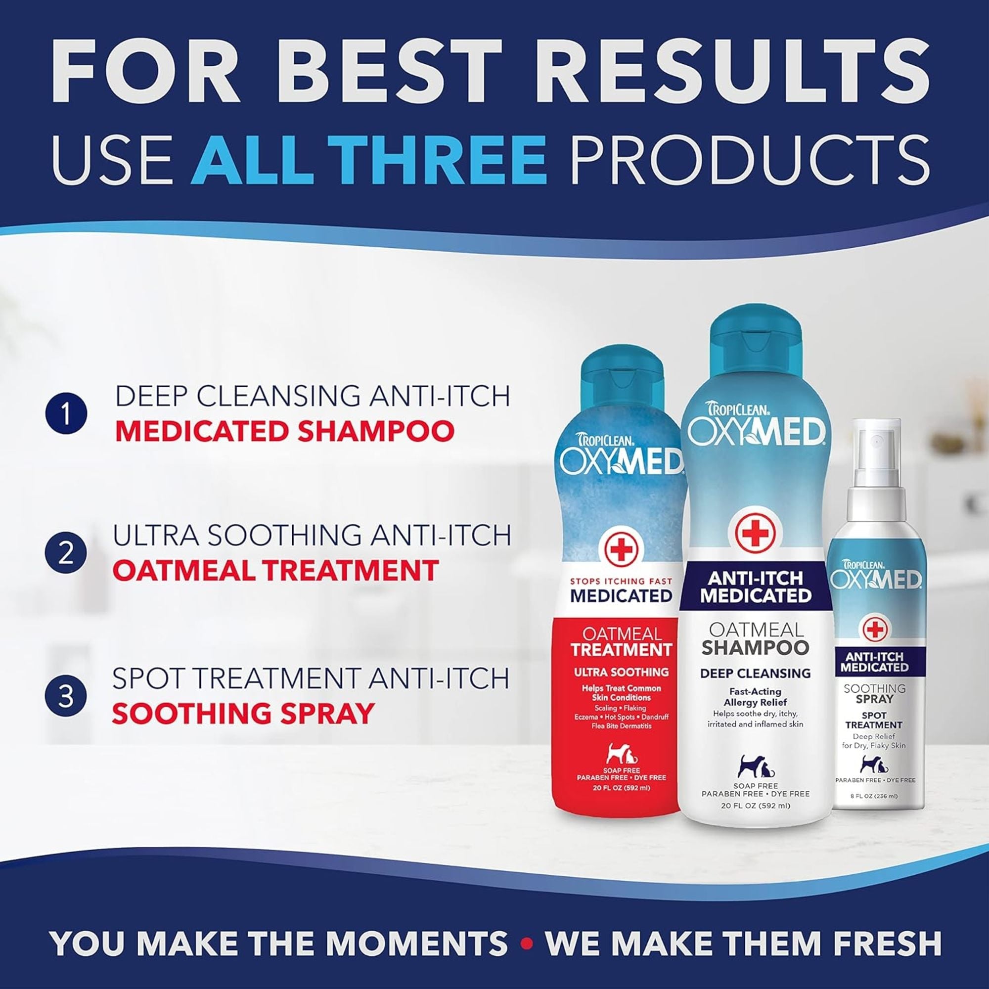 TropiClean Oxymed Medicated Anti Itch Spray for Pets