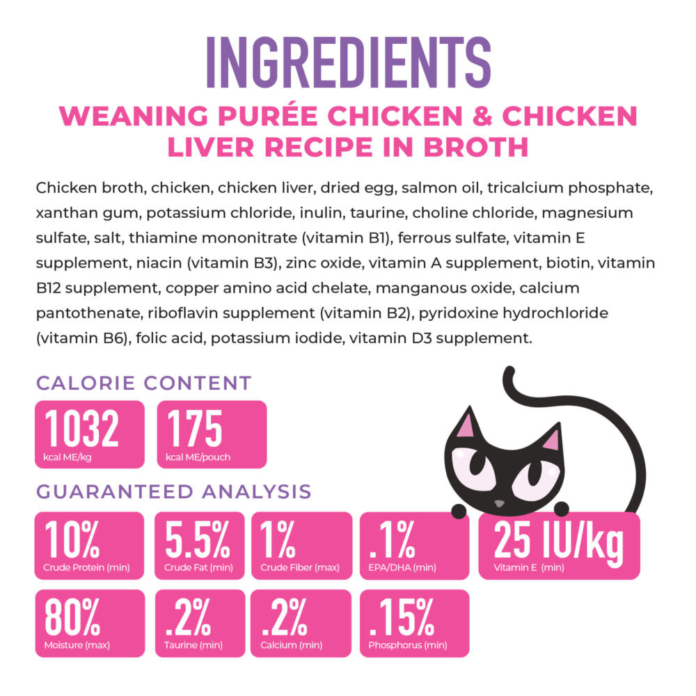 Tiki Baby Cat Weaning Puree Chicken & Chicken Liver Recipe in Broth