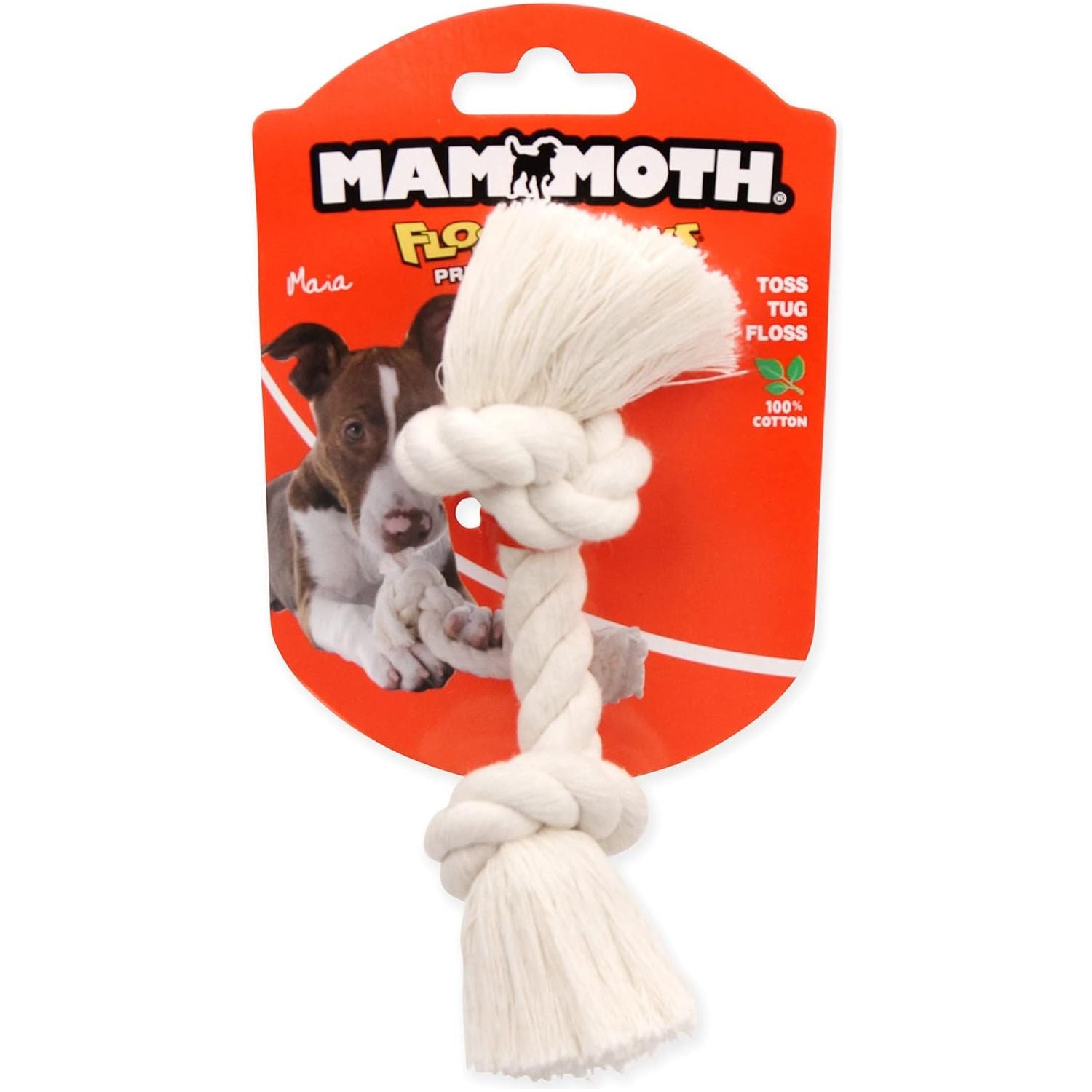 Rope Bone Flossy White 2 Knot Bone