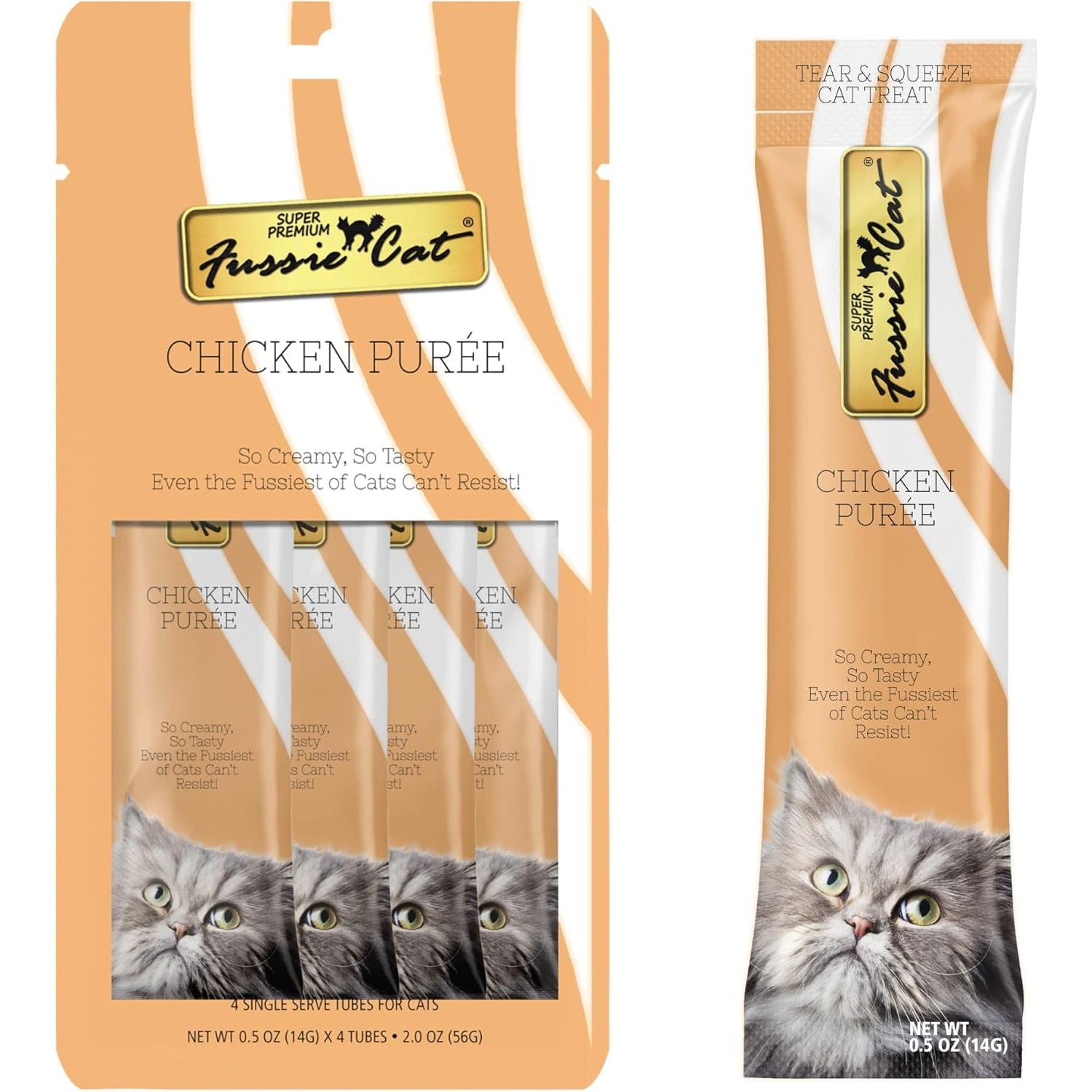 Fussie Cat Puree Chicken Cat Treat Tubes