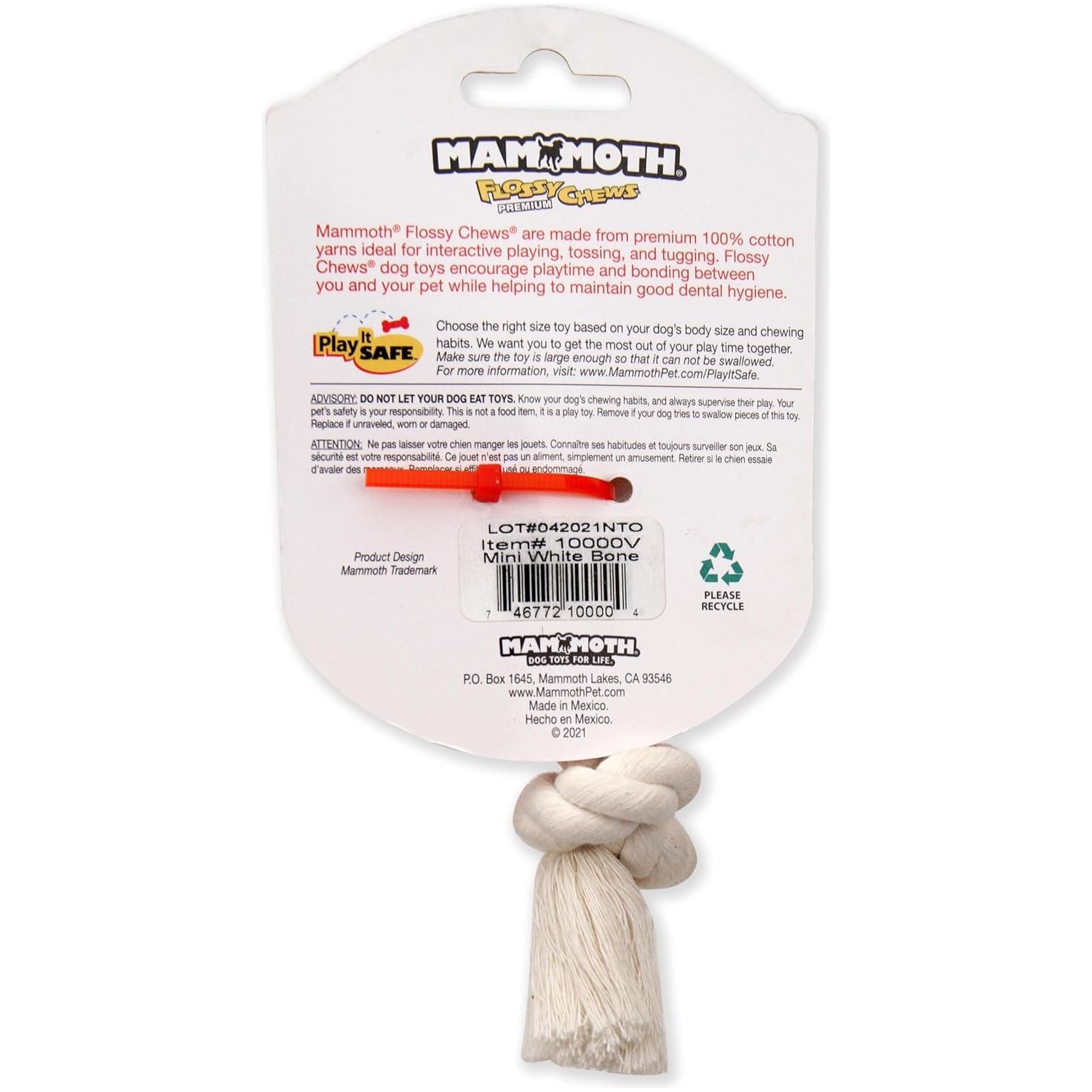 Rope Bone Flossy White 2 Knot Bone