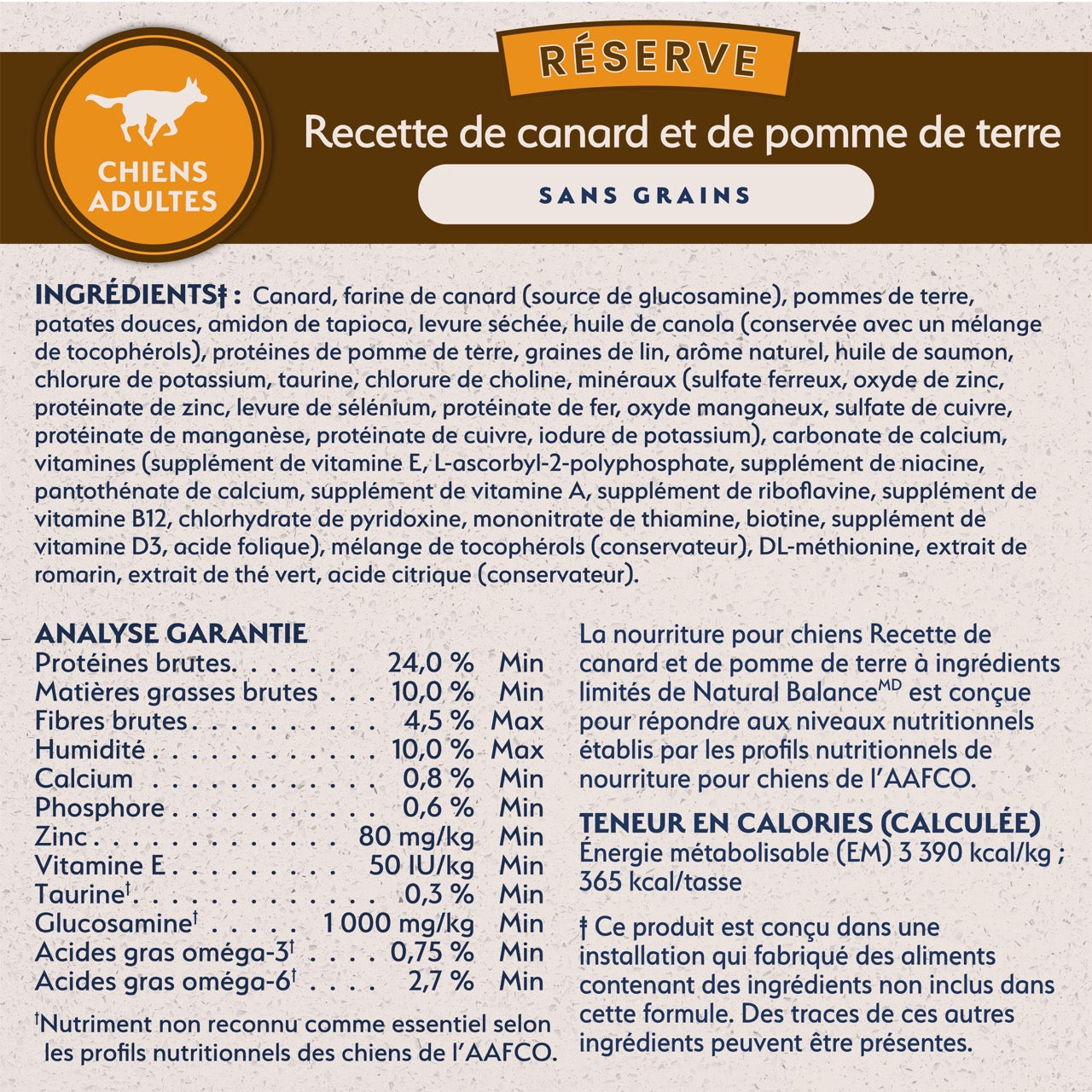 Natural Balance Limited Ingredient Diet Grain Free Duck and Potato Dog Food