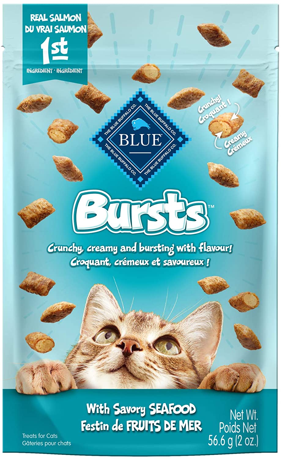 Blue Buffalo Bursts Crunchy Cat Treats Seafood Flavour - Cat Treats - Blue Buffalo - PetMax Canada