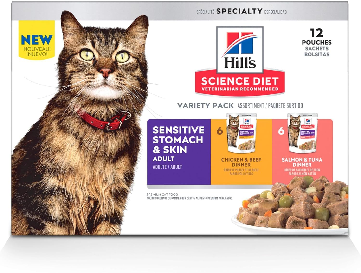 Hill's Science Diet Feline Sensitive Stomach & Skin Variety Pack Pouches Cat Food