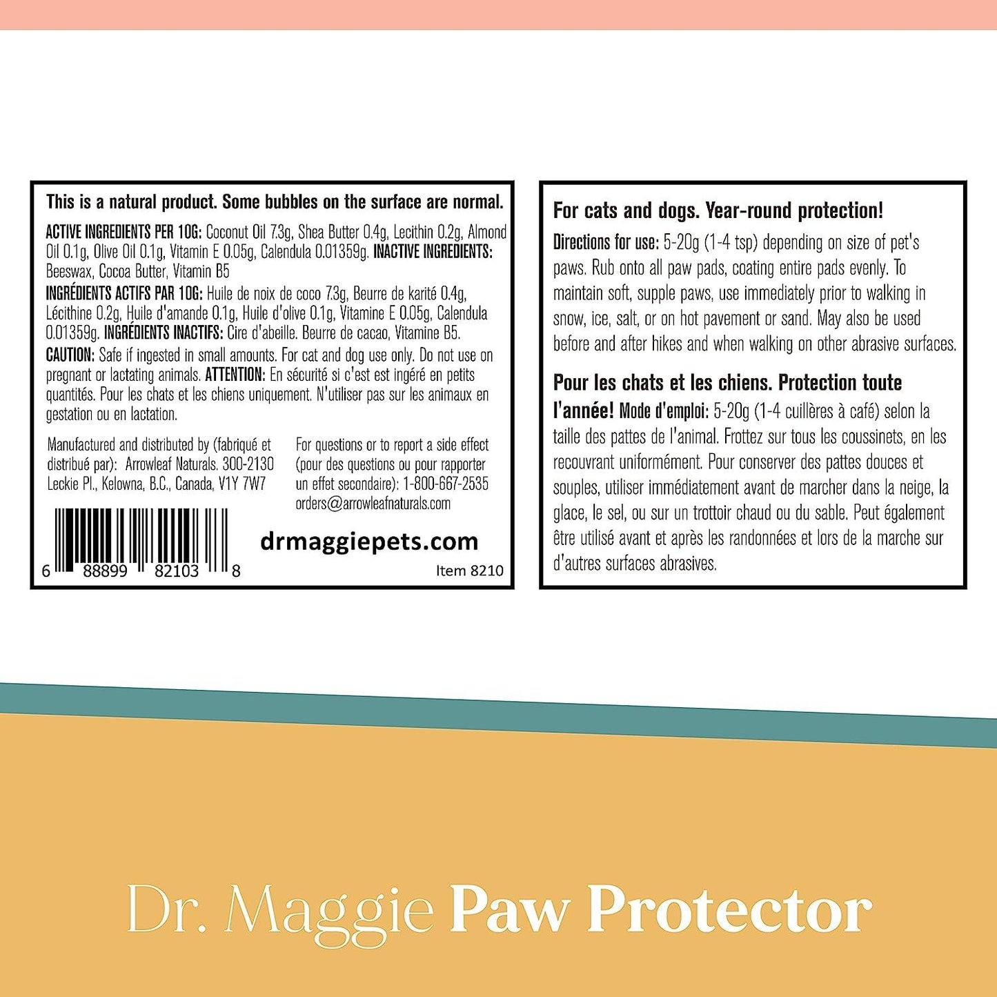 Dr. Maggie Paw Protector Protective Paw Wax for Dogs & Cats Dog Health Care | PetMax Canada