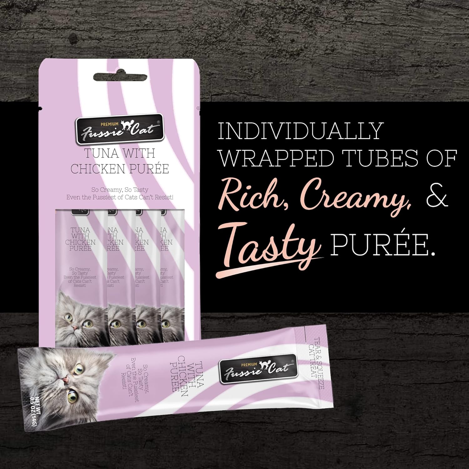Fussie Cat Puree Tubes Tuna with Chicken in Goats Milk