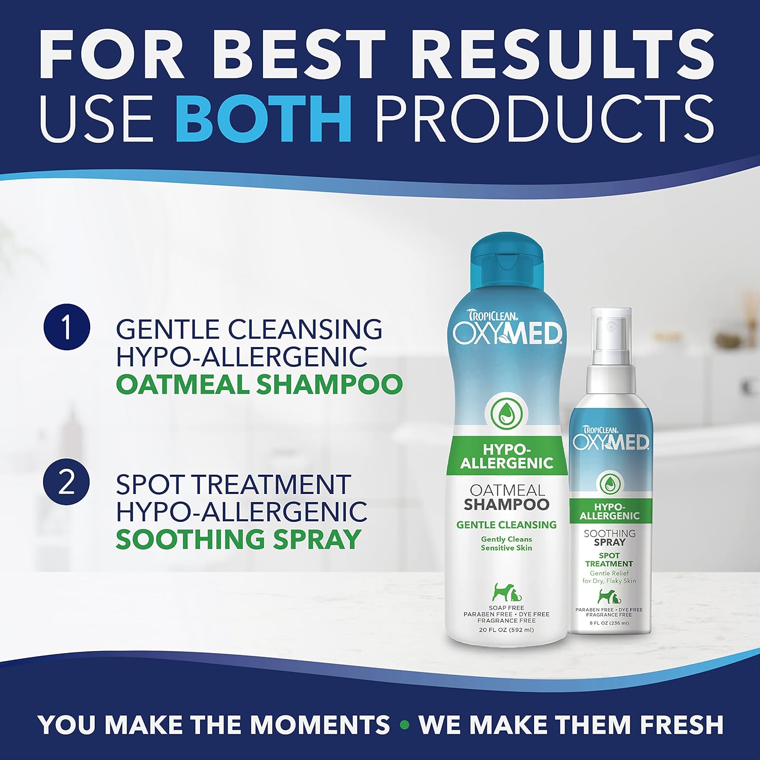 Tropiclean Oxy Med Shampooing hypoallergénique