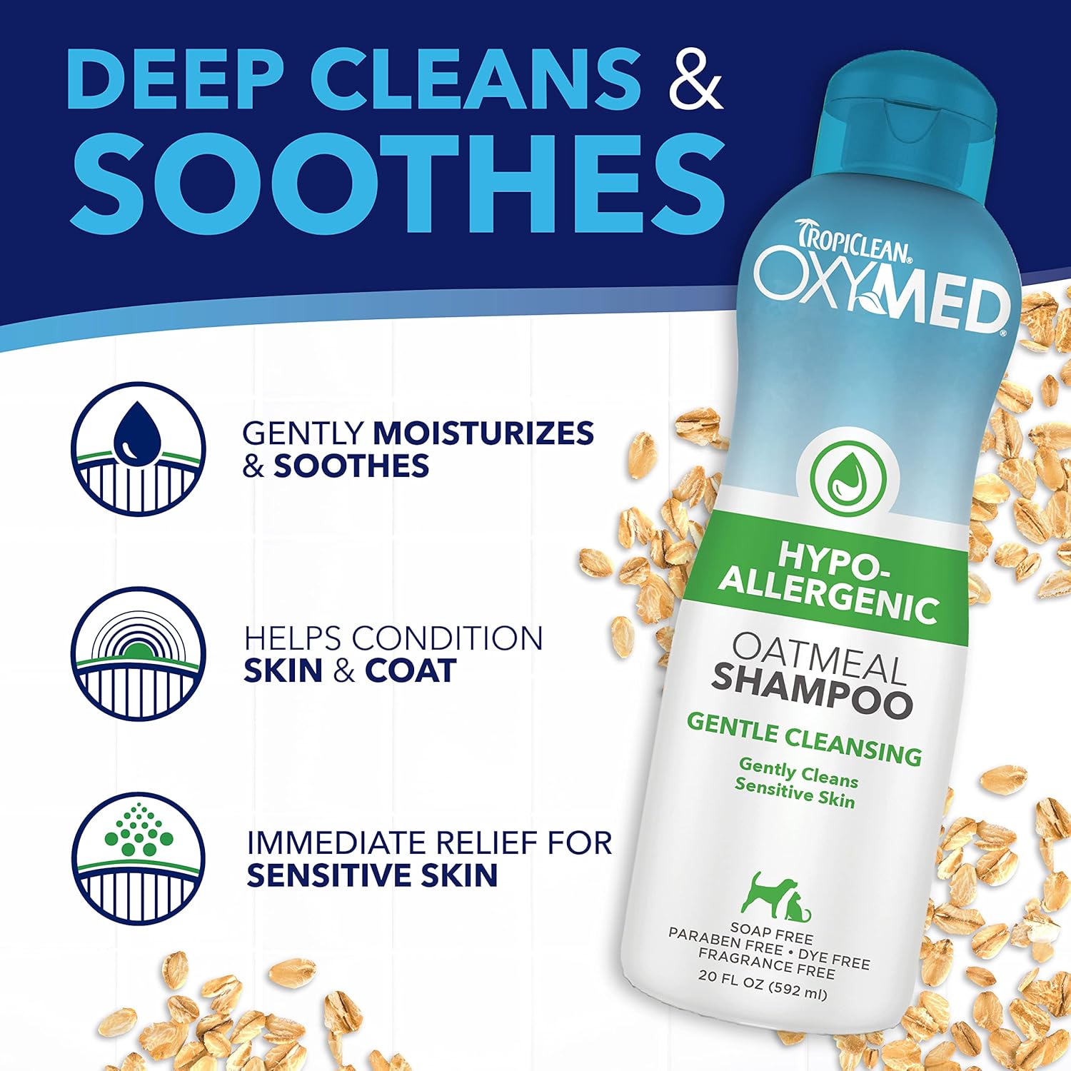 Tropiclean Oxy Med Shampooing hypoallergénique