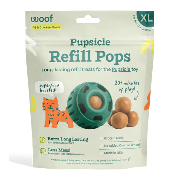 Woof Pupsicle Refill Pops Peanut Butter & Chicken Flavour Dog Treats