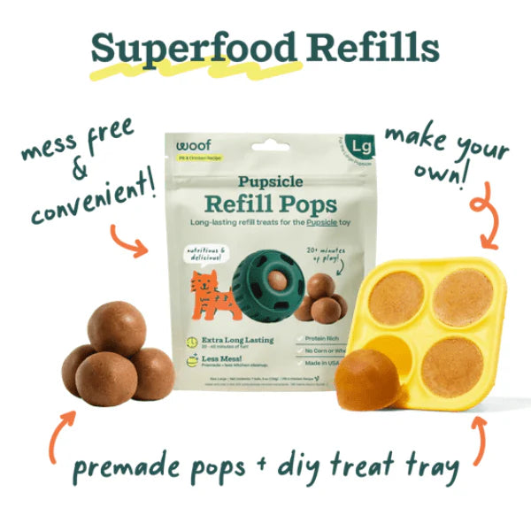 Woof Pupsicle Refill Pops Peanut Butter & Chicken Flavour Dog Treats