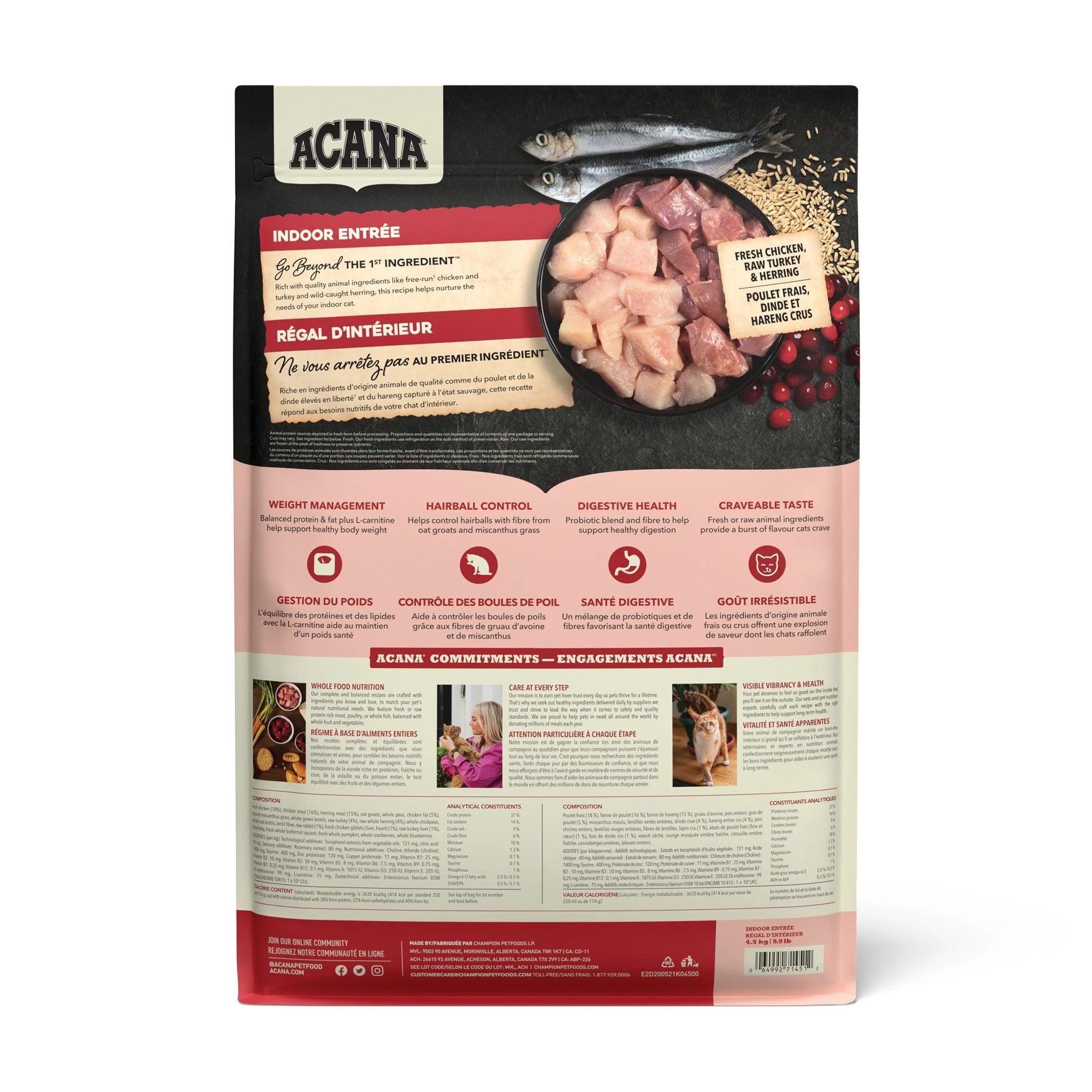 Acana Premium Cat Food Indoor Entrée - 1.8 Kg - Cat Food - Acana - PetMax Canada