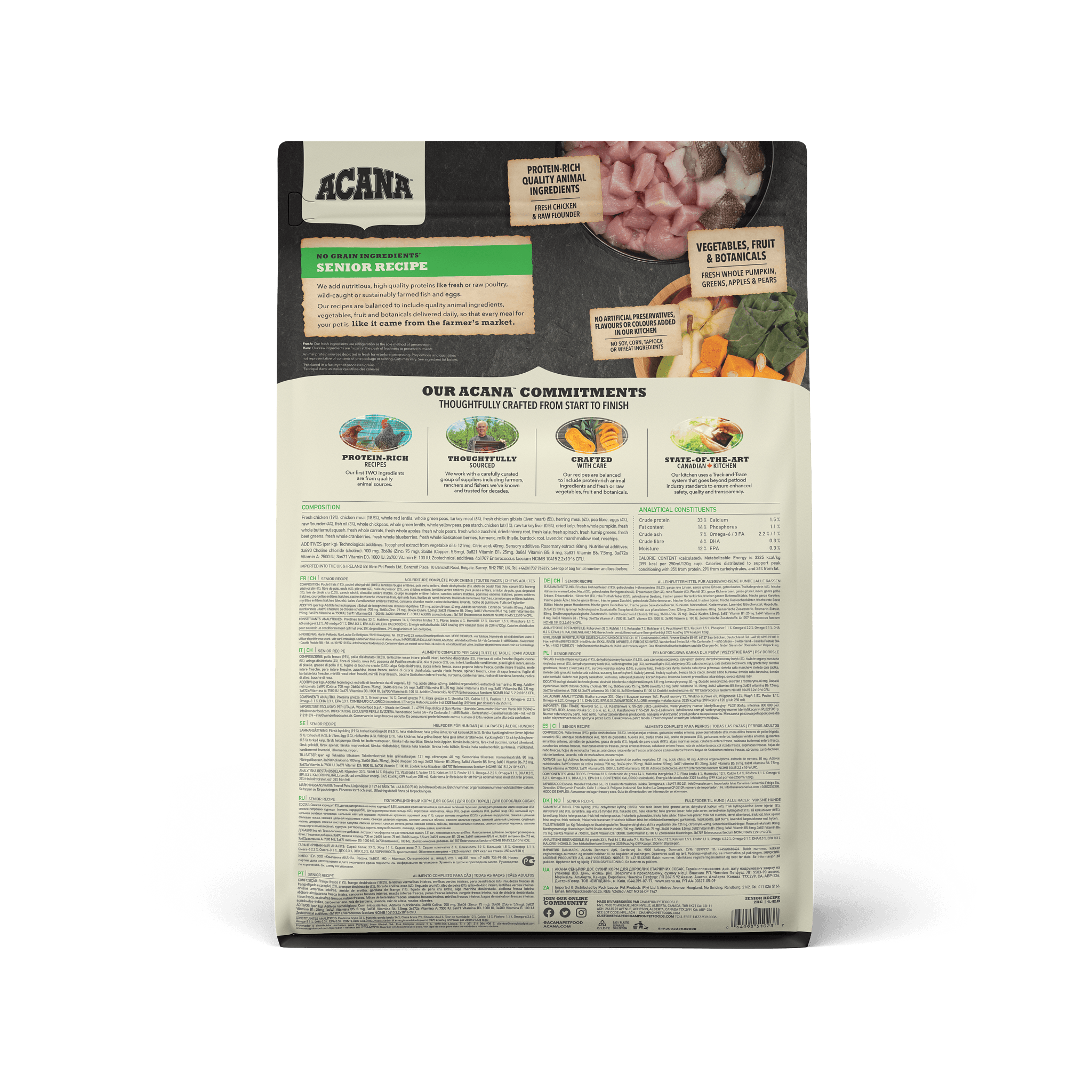 Acana Senior Dry Dog Food Recipe - 2 Kg - Dog Food - Acana - PetMax Canada