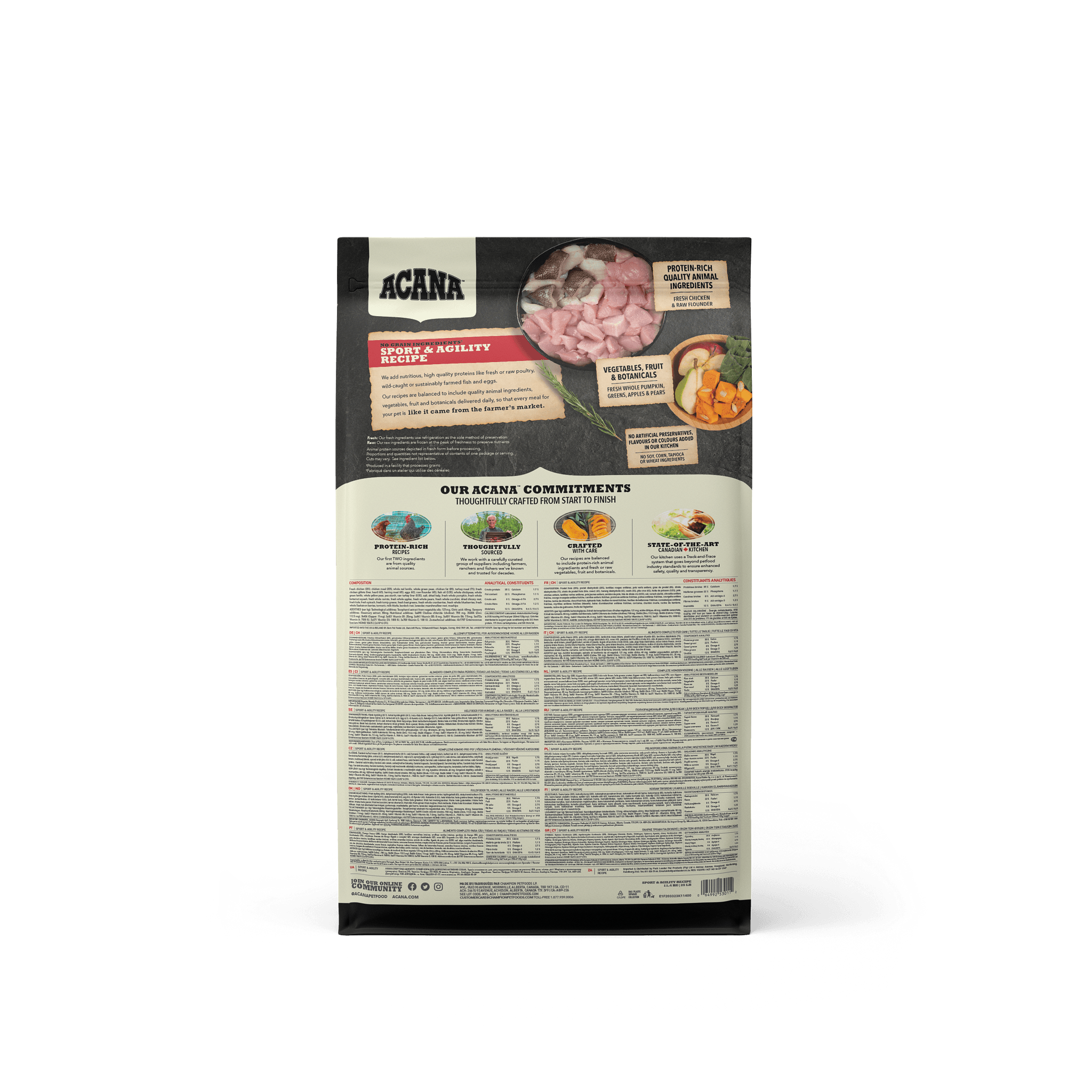 Acana Sport + Agility Dry Dog Food Recipe - 11.4 Kg - Dog Food - Acana - PetMax Canada