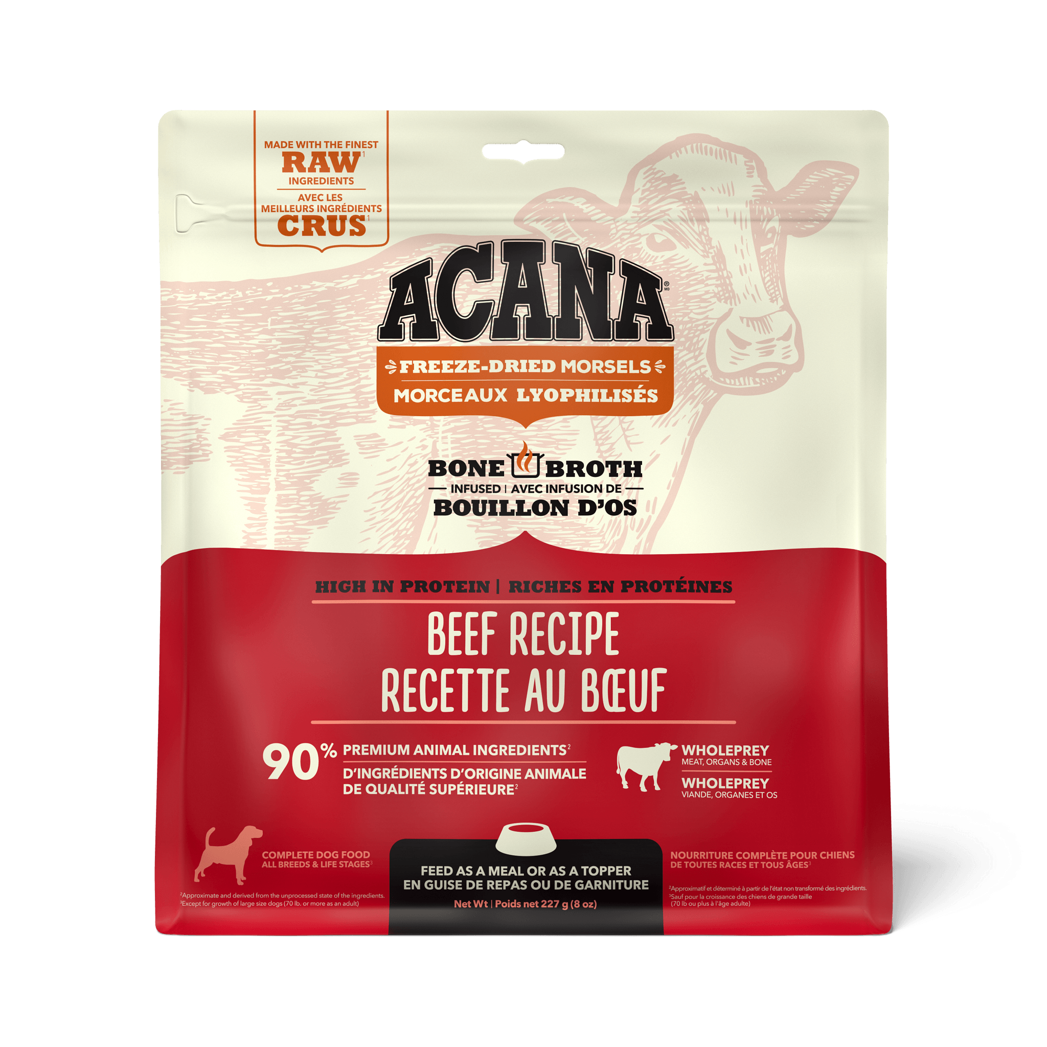 Acana Freeze-Dried Food Morsels Ranch-Raised Beef Recipe - 227g / Morsels - Dog Food - Acana - PetMax Canada