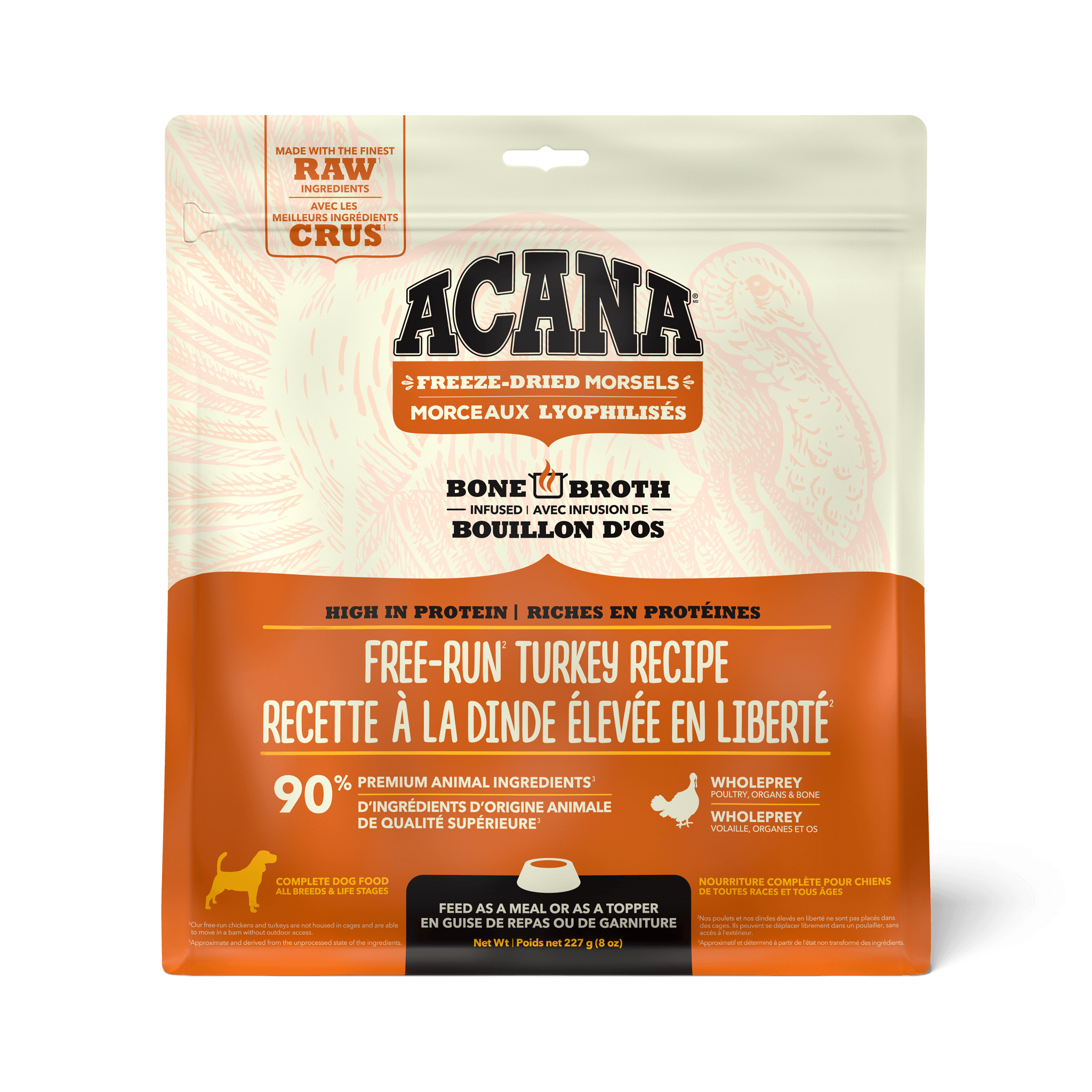 Acana Freeze-Dried Food Morsels Free-Run Turkey Recipe - 227g / Morsels - Dog Food - Acana - PetMax Canada
