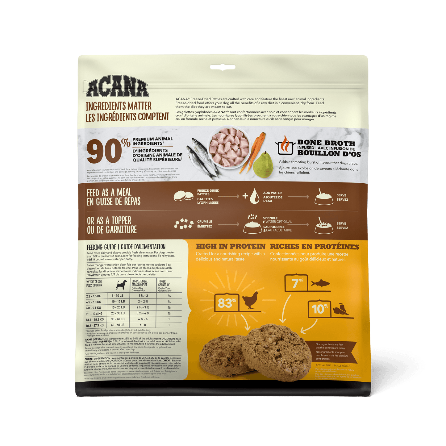 Acana Freeze-Dried Food Patties Free-Run Chicken Recipe Dog Food | PetMax Canada