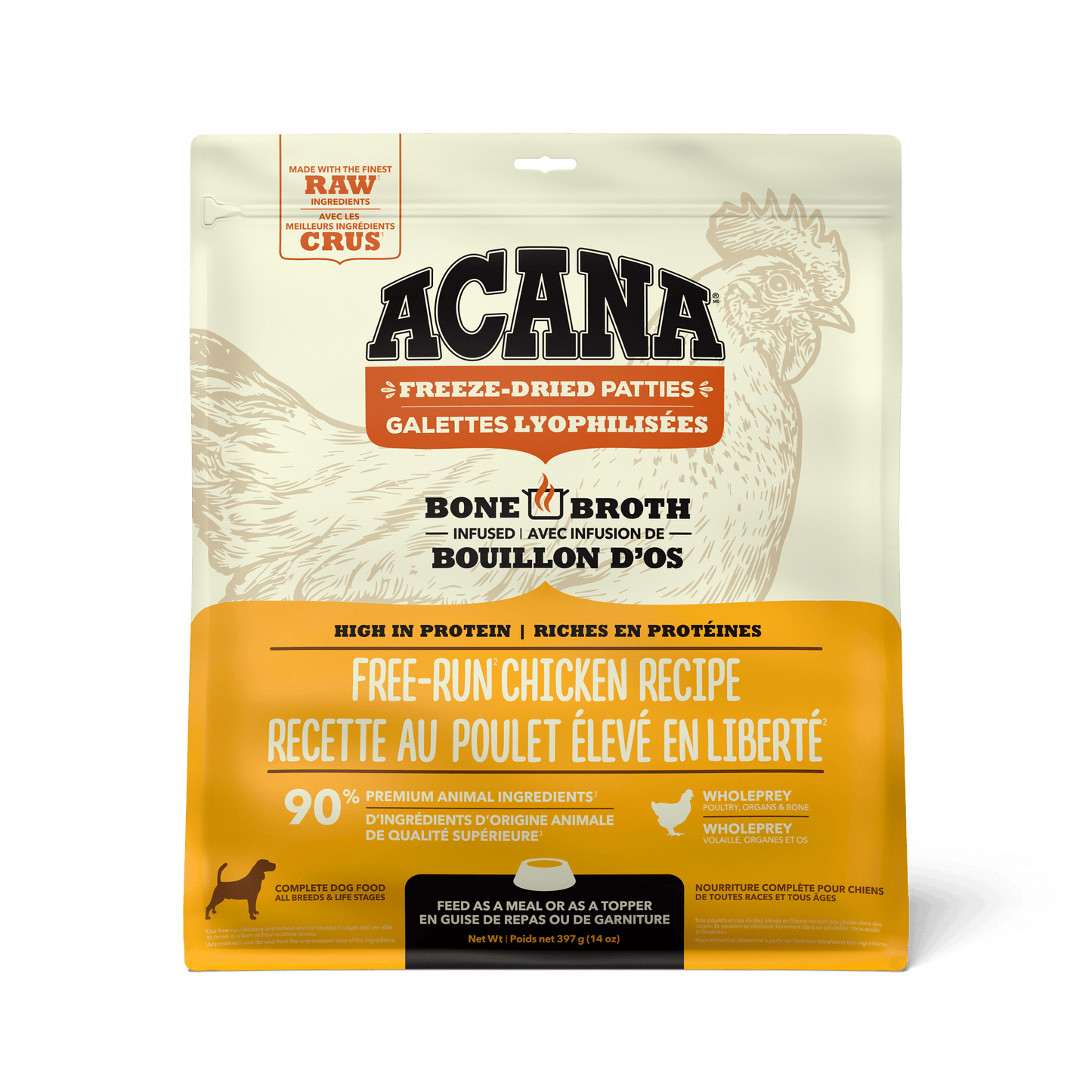 Acana Freeze-Dried Food Patties Free-Run Chicken Recipe Dog Food | PetMax Canada
