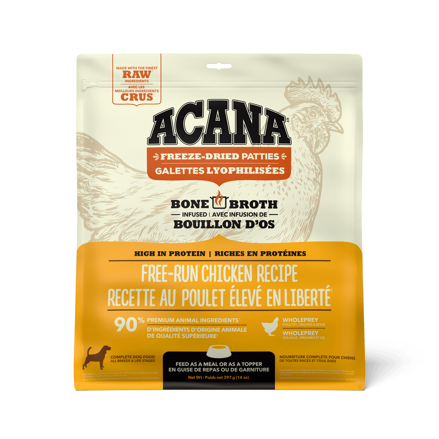 Acana Freeze-Dried Food Patties Free-Run Chicken Recipe  Dog Food  | PetMax Canada