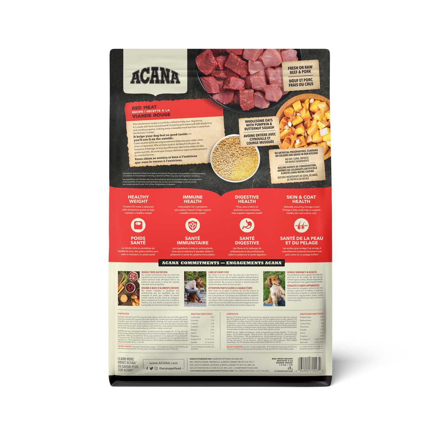 Acana Healthy Grains Ranch Raised Red Meat Dry Dog Food Recipe  Dog Food  | PetMax Canada