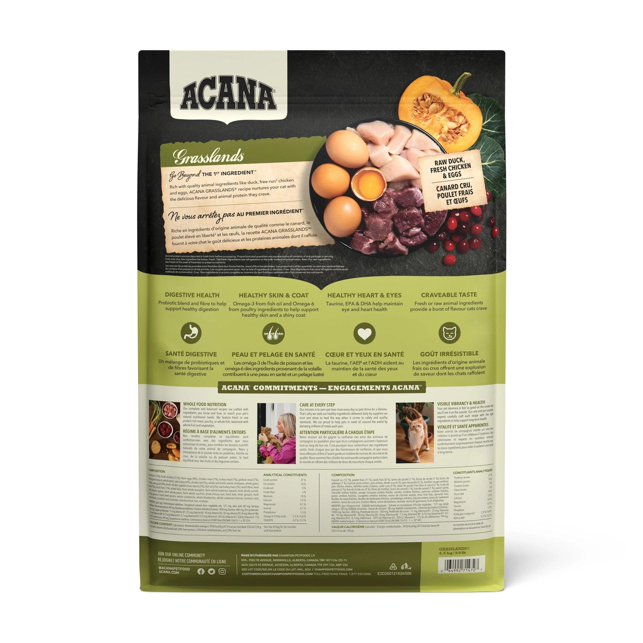 Acana Super Premium Cat Food Grasslands Recipe - 1.8 Kg - Cat Food - Acana - PetMax Canada