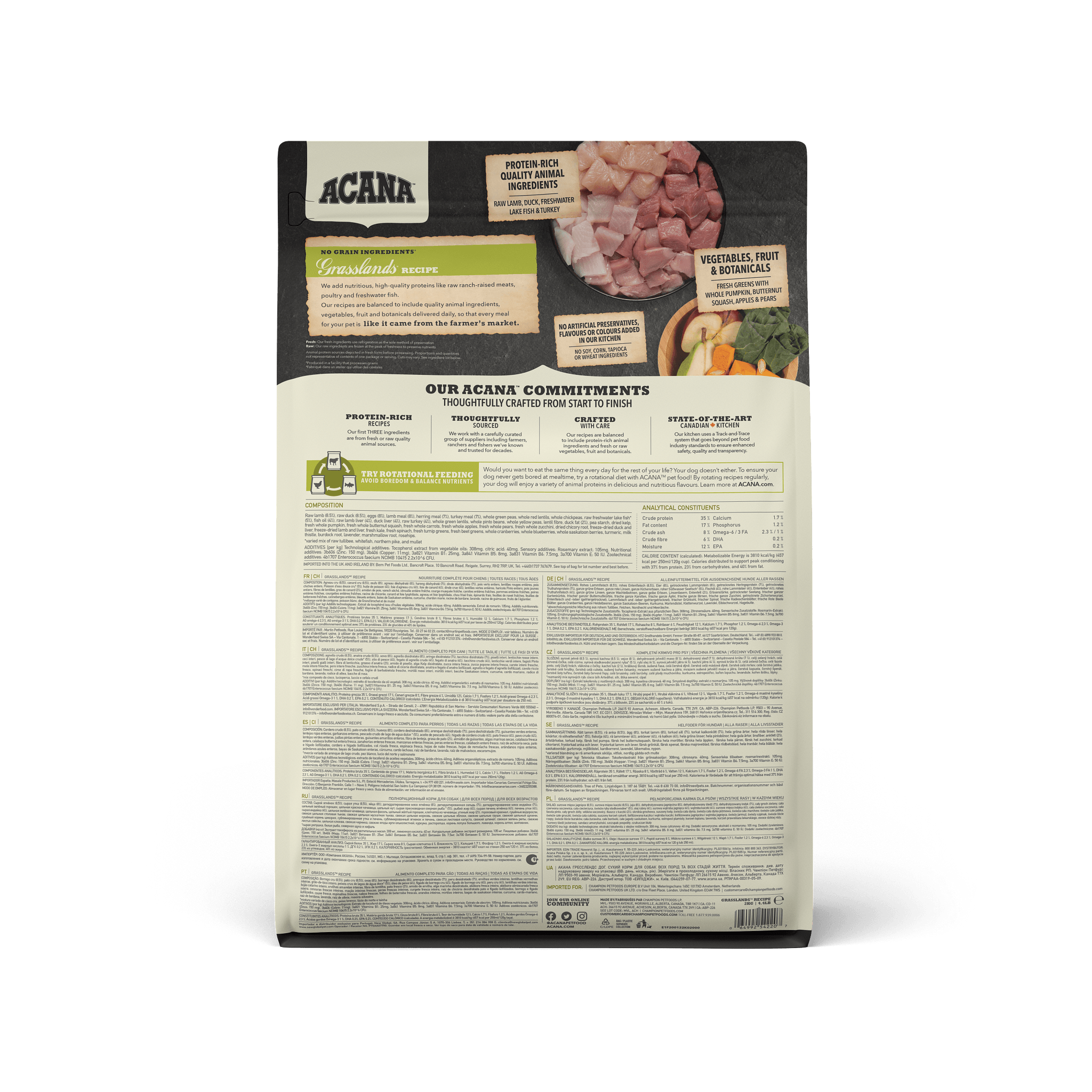 Acana Highest Protein Grasslands Dry Dog Food Recipe - 2 Kg - Dog Food - Acana - PetMax Canada