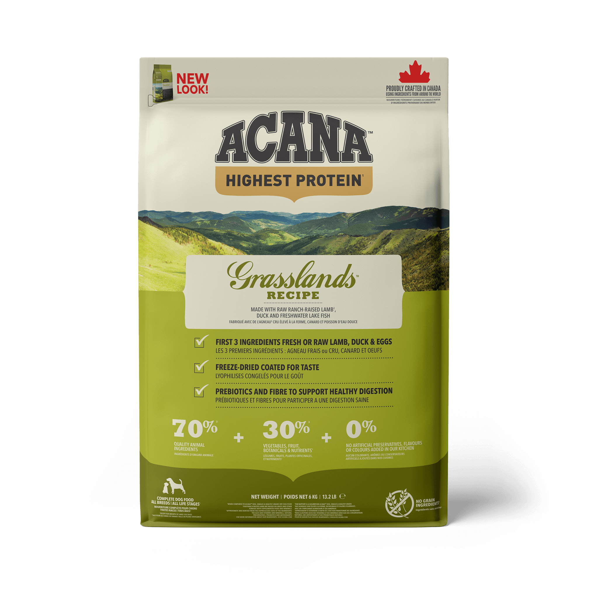 Acana Highest Protein Grasslands Dry Dog Food Recipe - 2 Kg - Dog Food - Acana - PetMax Canada