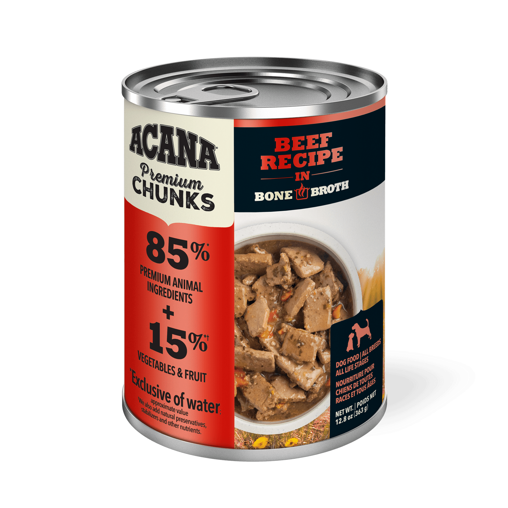 Acana Wet Dog Food Beef Recipe In Bone Broth - 363g - Canned Dog Food - Acana - PetMax Canada